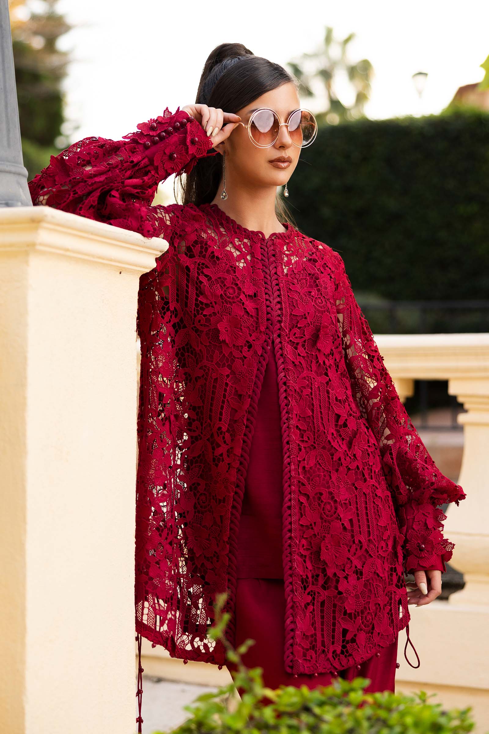 Embroidered Lace Fabric (1Pc)