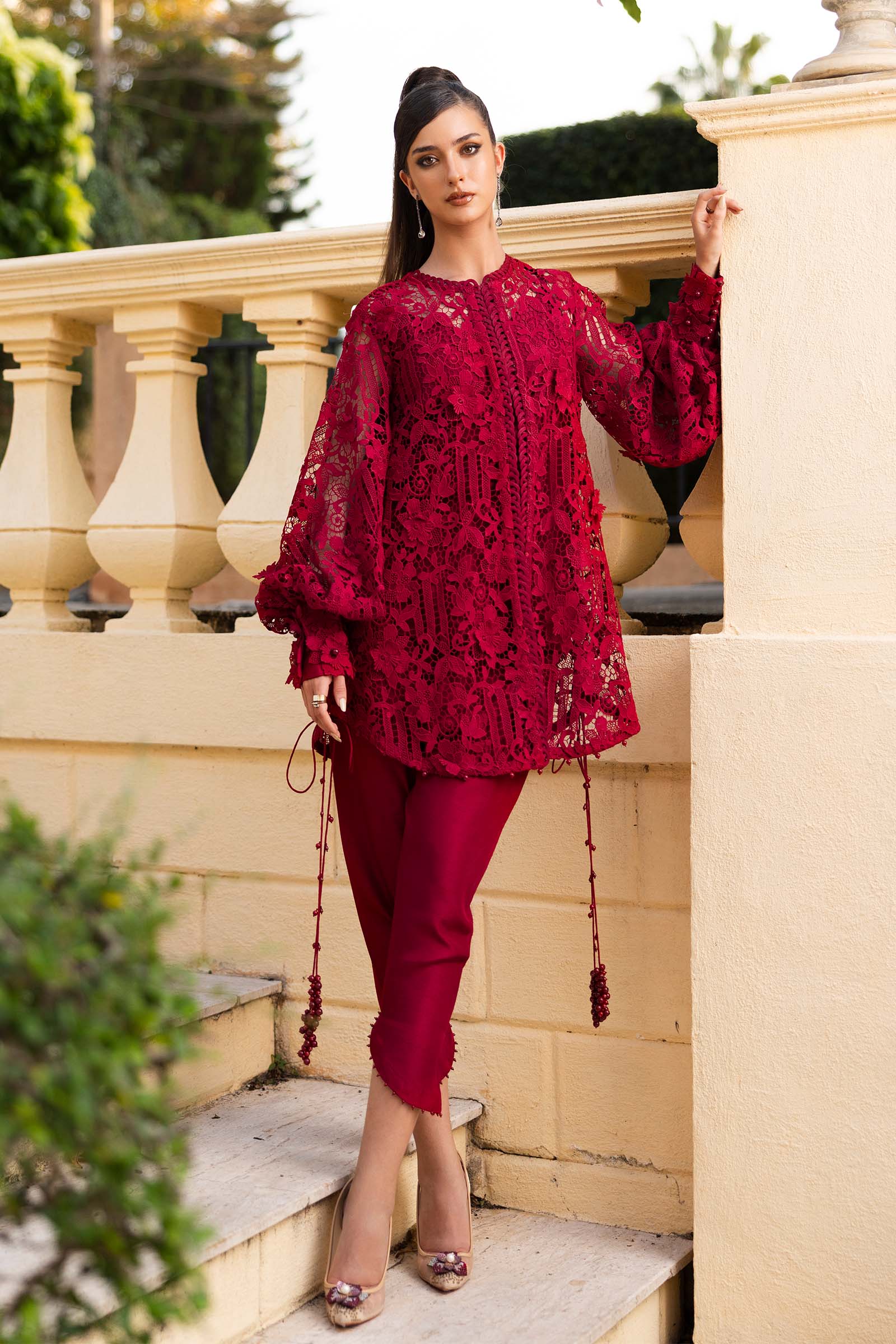 Embroidered Lace Fabric (1Pc)