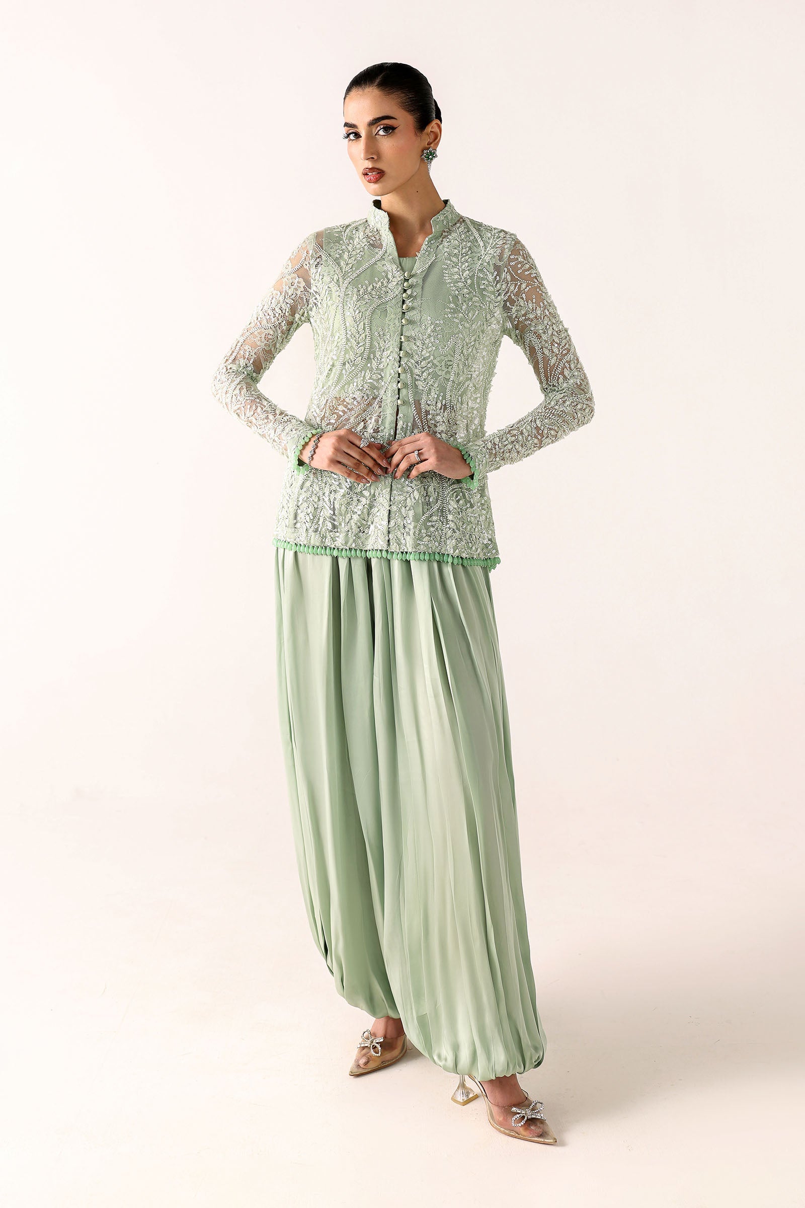 Embroidered Net Fabric (1Pc)