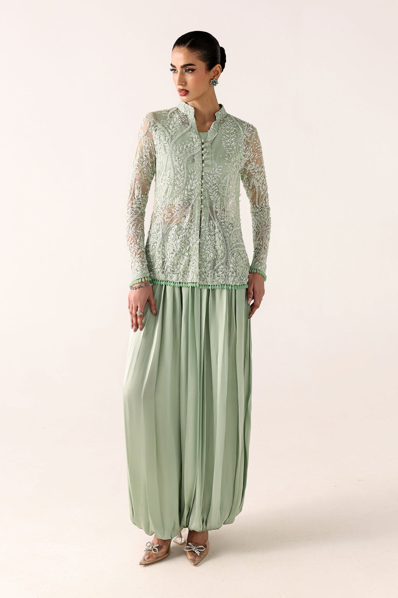 Embroidered Net Fabric (1Pc)