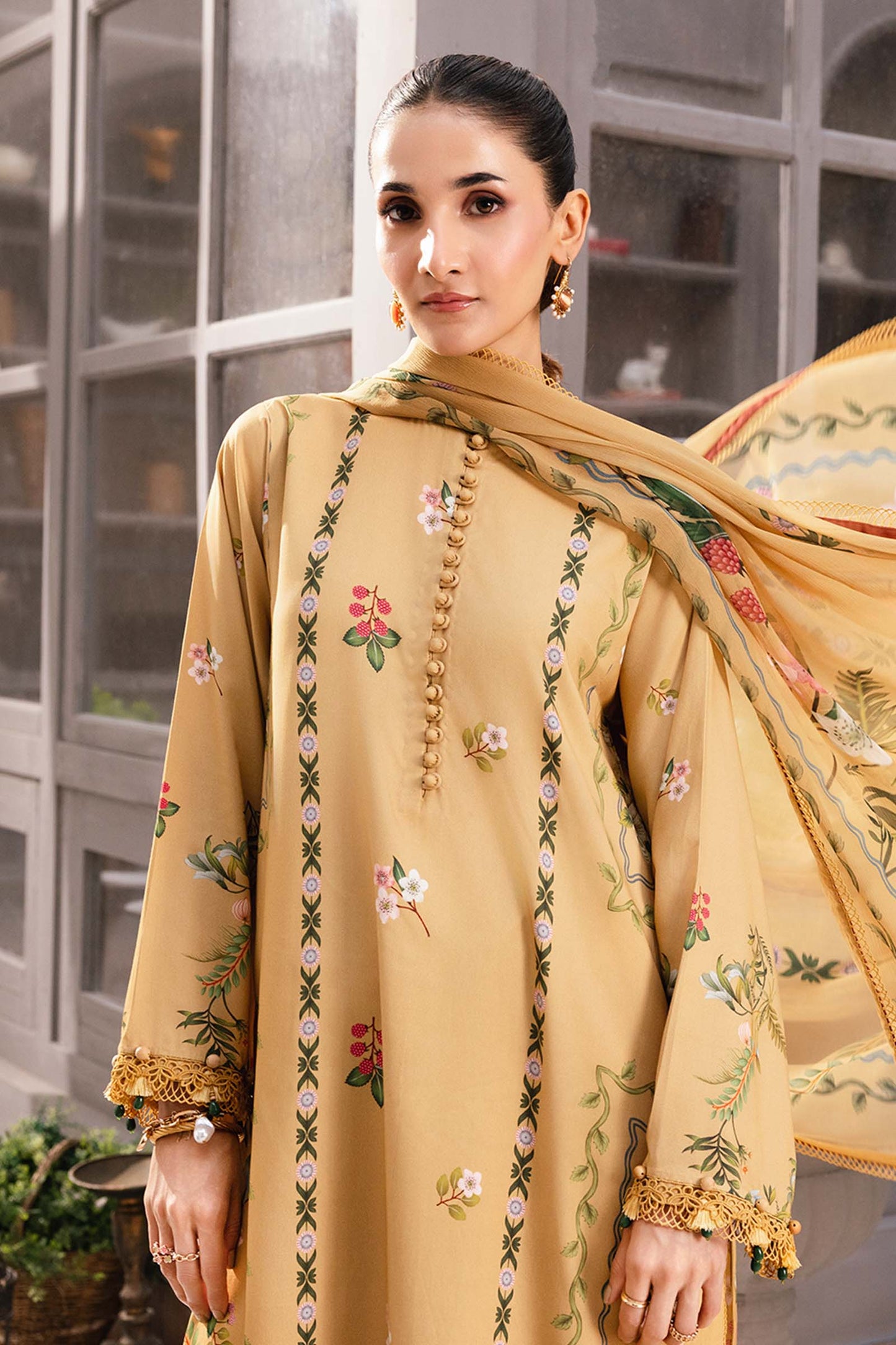 3 Pc Unstitched Printed Marina Twill Suit