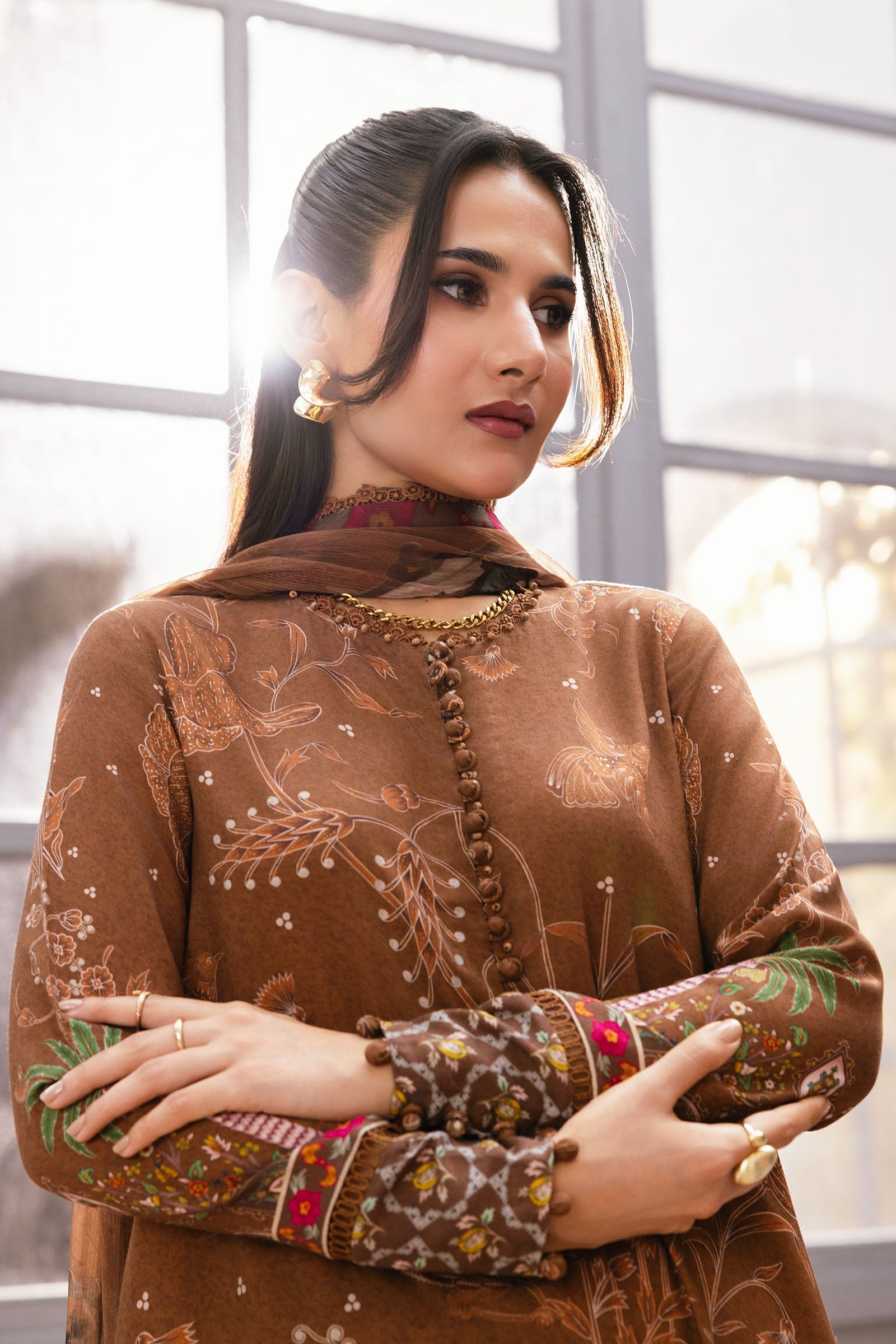 3 Pc Unstitched Printed Marina Twill Suit