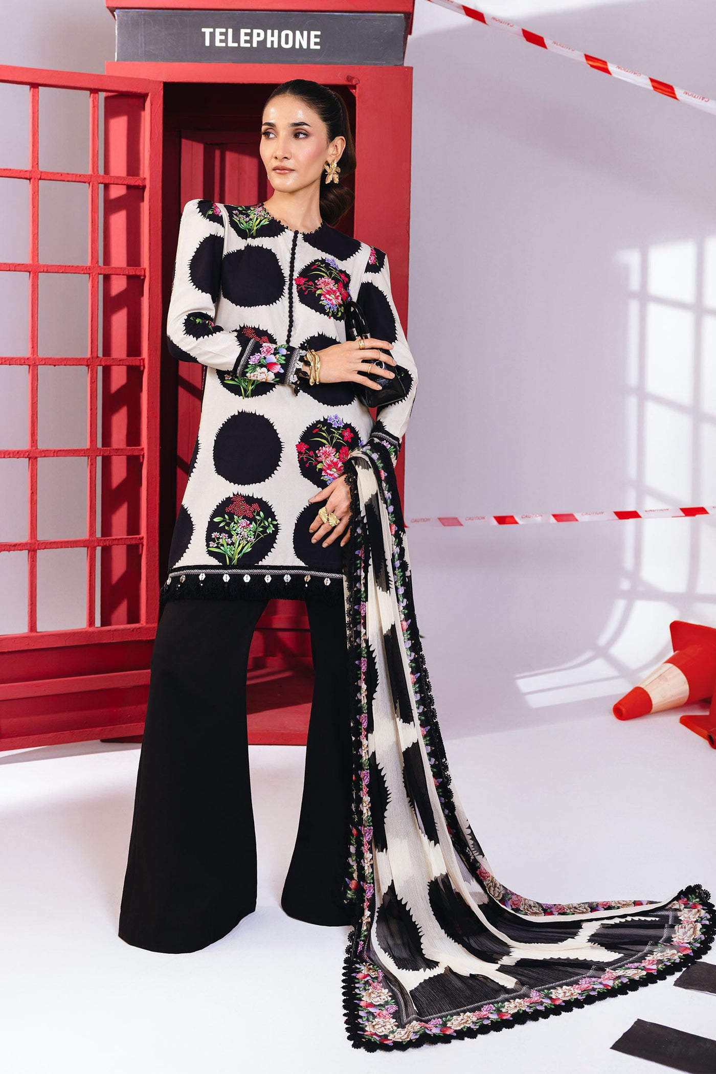 3 Pc Unstitched Printed Marina Twill Suit