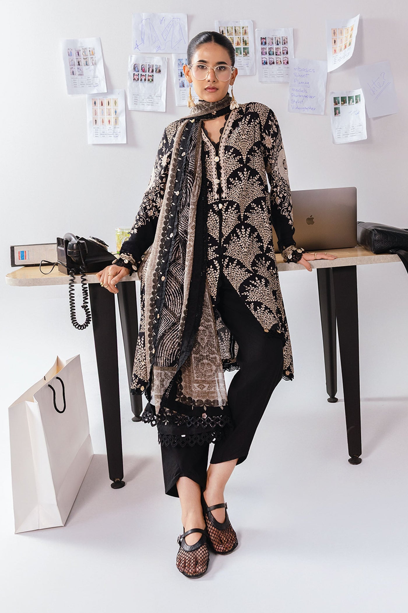 3 Pc Unstitched Printed Linen Suit