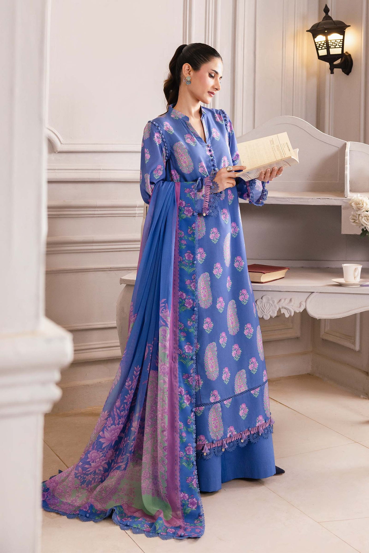 3 Pc Unstitched Printed Linen Suit