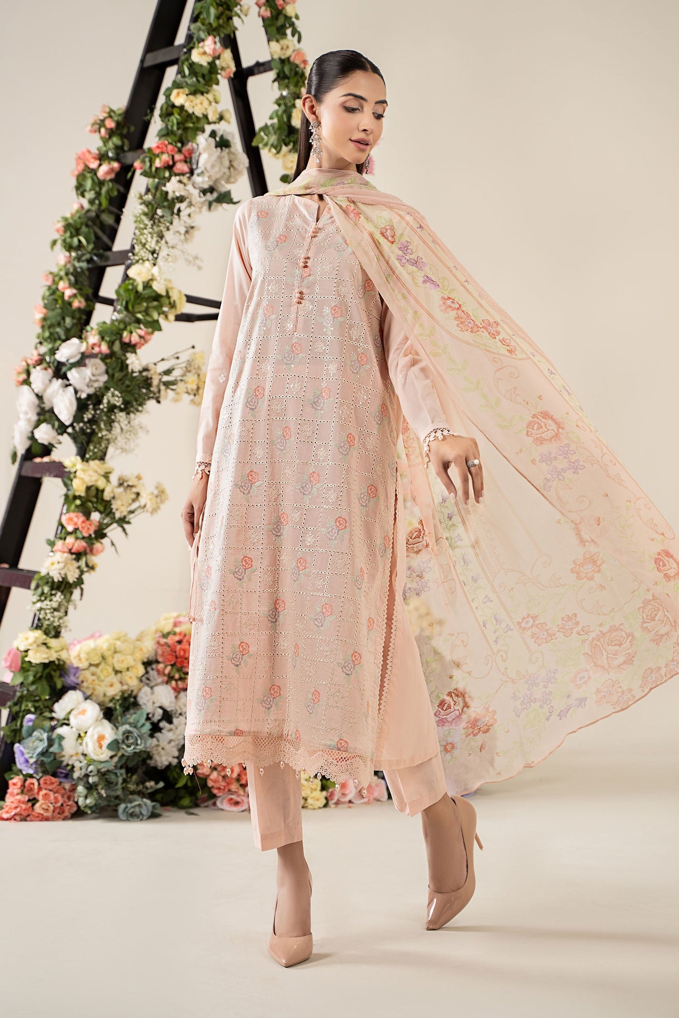 3 Piece Embroidered Lawn Suit | MPS-2601-A
