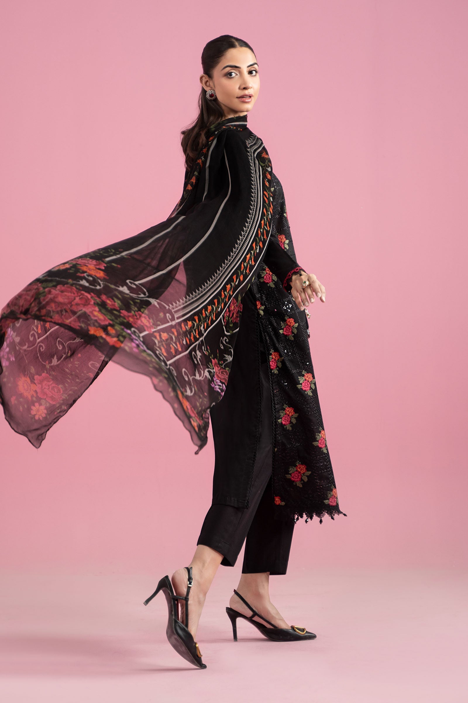 3 Piece Embroidered Lawn Suit | MPS-2601-B