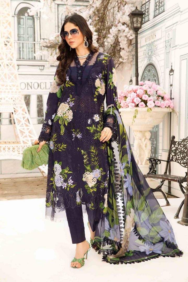 3 Piece Unstitched Embroidered Lawn Suit | MPT-2602-B All Products MPB2602-999-00B