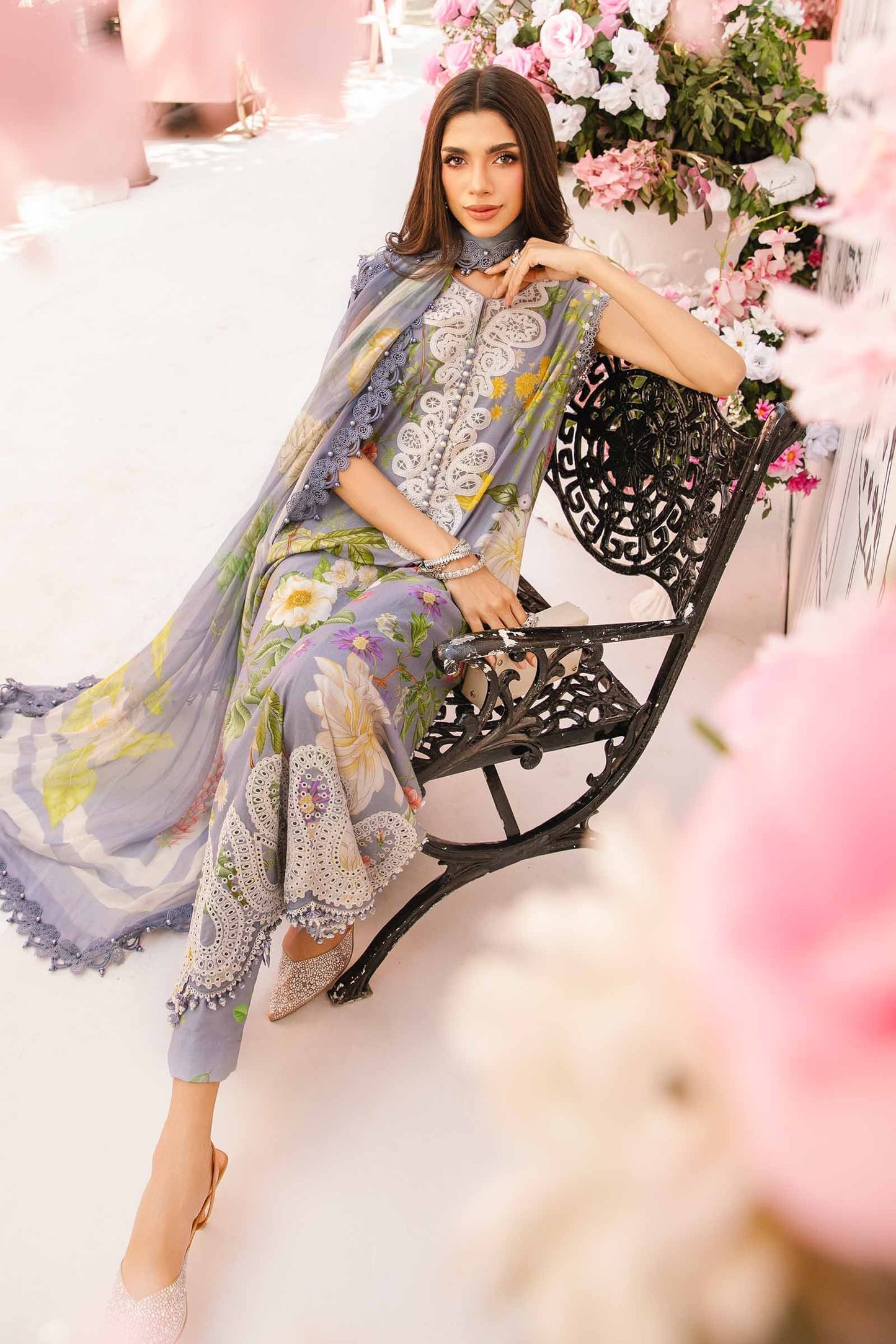 3 Piece Unstitched Embroidered Lawn Suit | MPT-2604-A