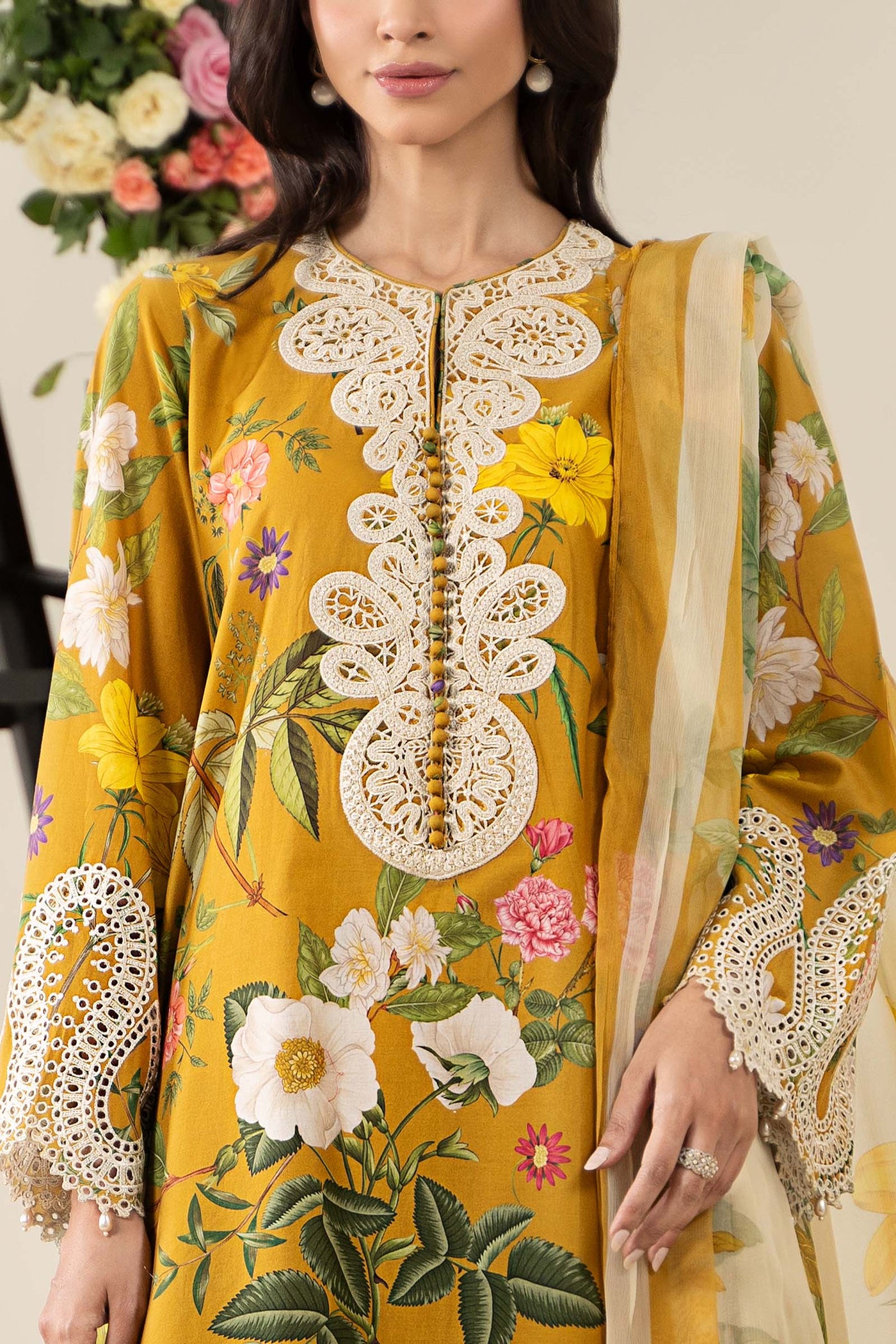 3 Piece Embroidered Lawn Suit | MPS-2604-B