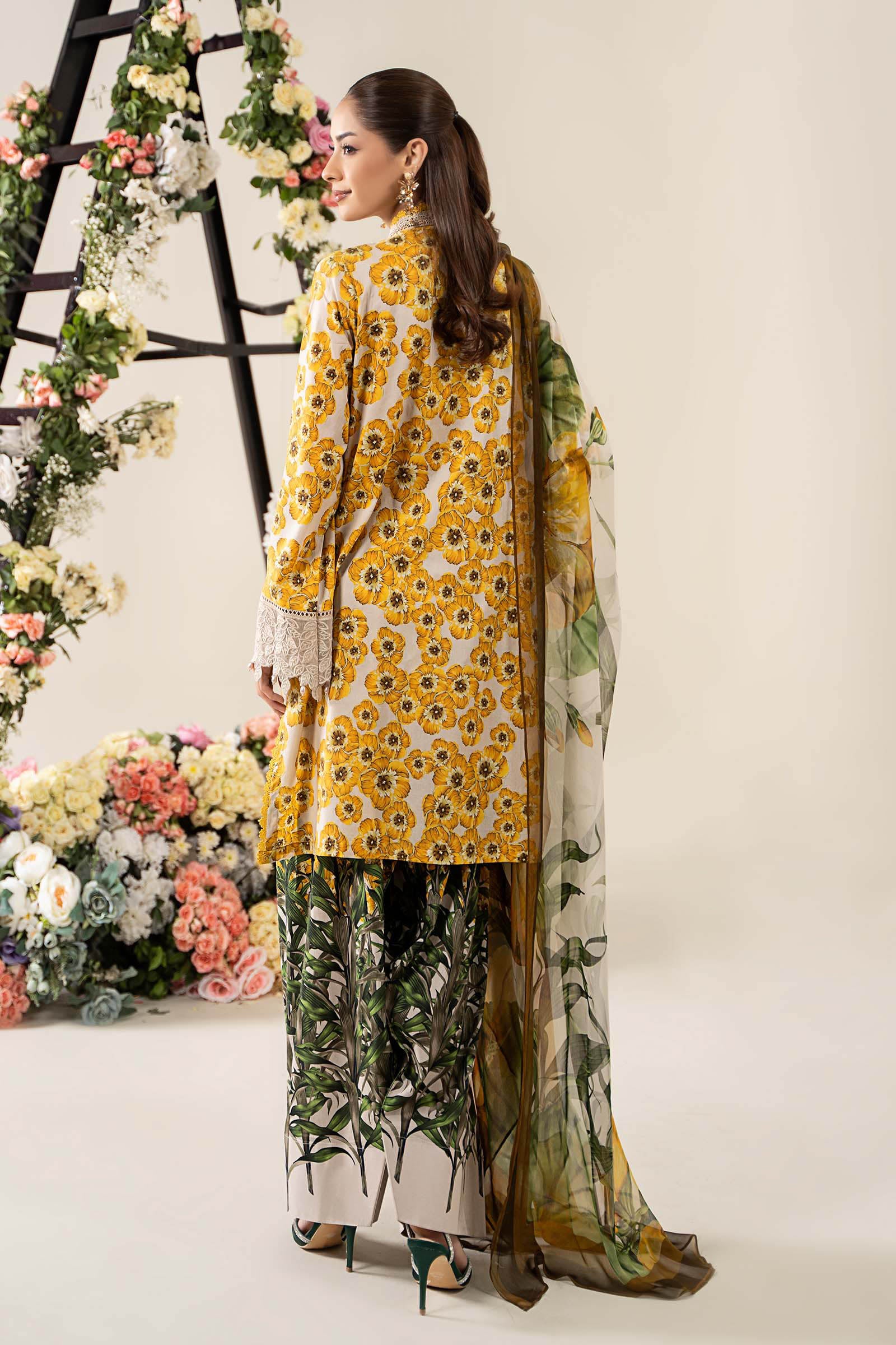 3 Piece Unstitched Embroidered Lawn Suit | MPT-2606-A