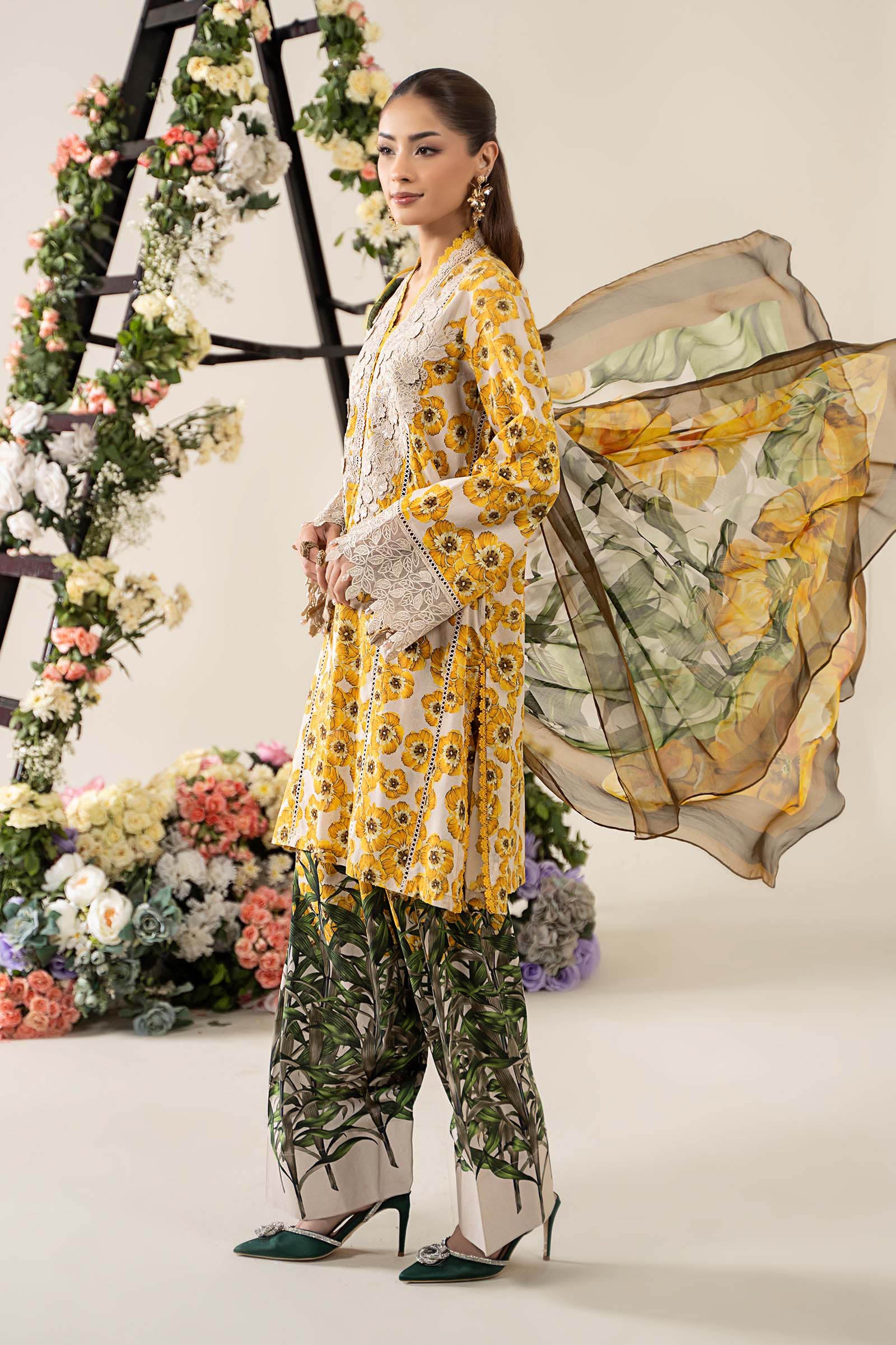 3 Piece Unstitched Embroidered Lawn Suit | MPT-2606-A