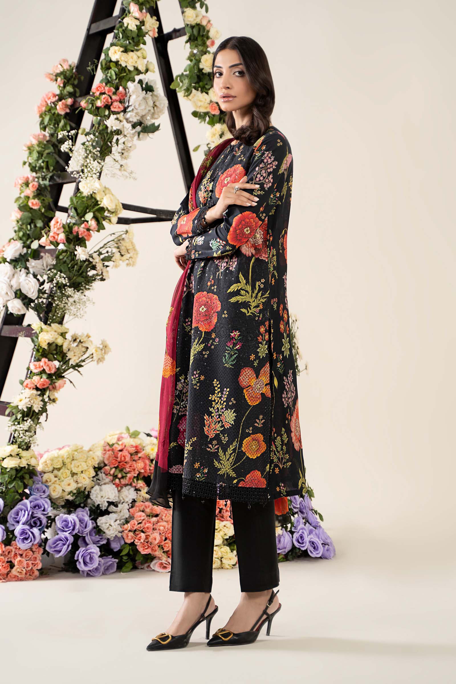 3 Piece Unstitched Embroidered Lawn Suit | MPT-2607-B