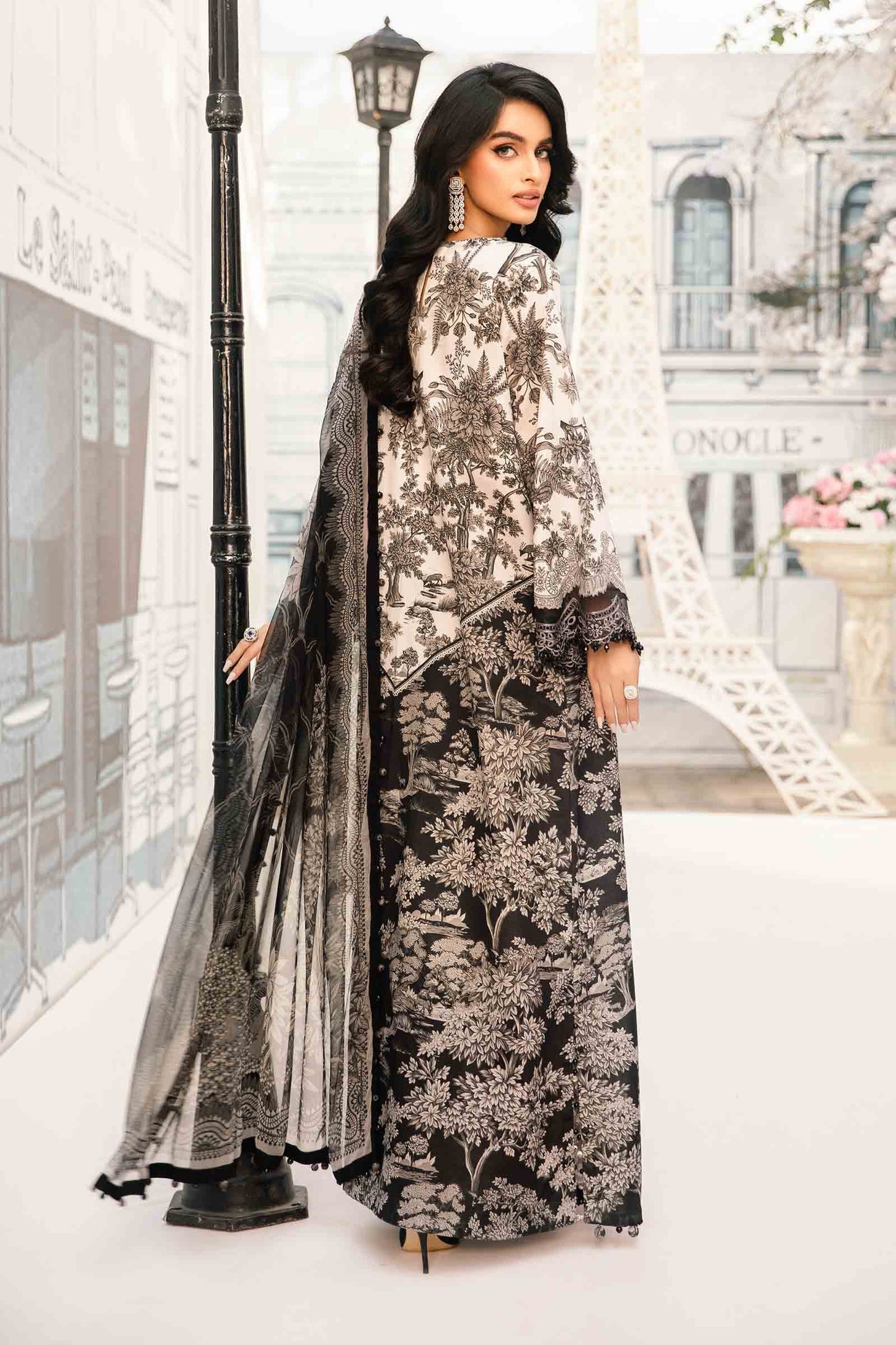 3 Piece Unstitched Embroidered Lawn Suit | MPT-2608-B