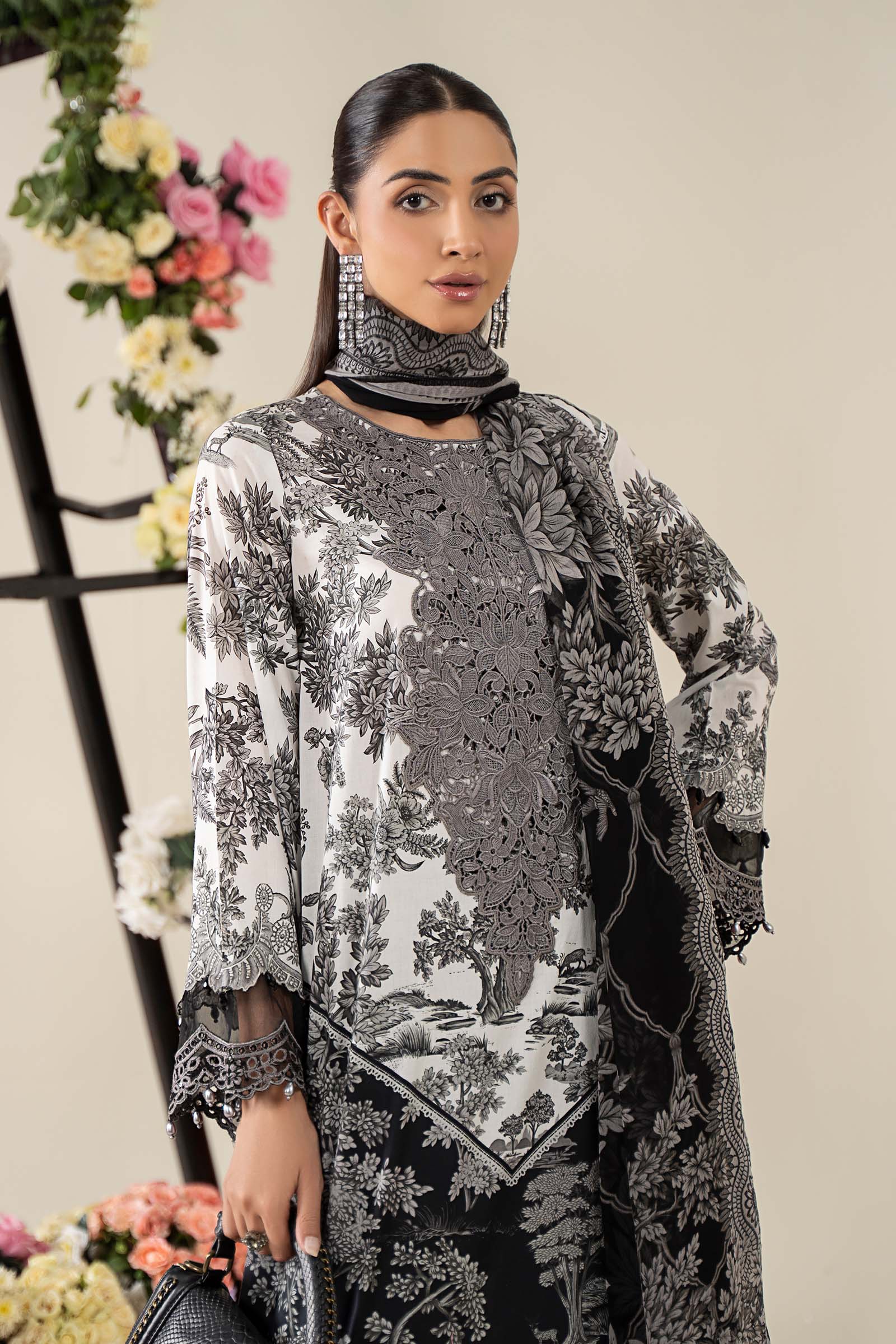 3 Piece Embroidered Lawn Suit | MPS-2608-B
