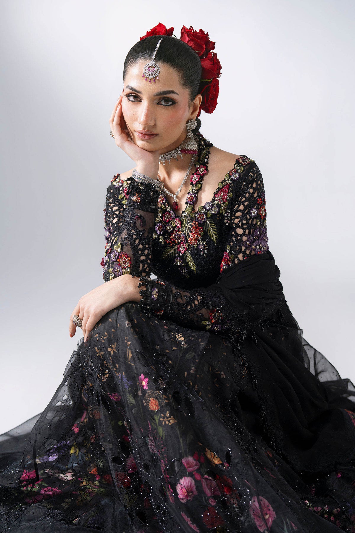 3 Piece Unstitched Embroidered Organza Suit