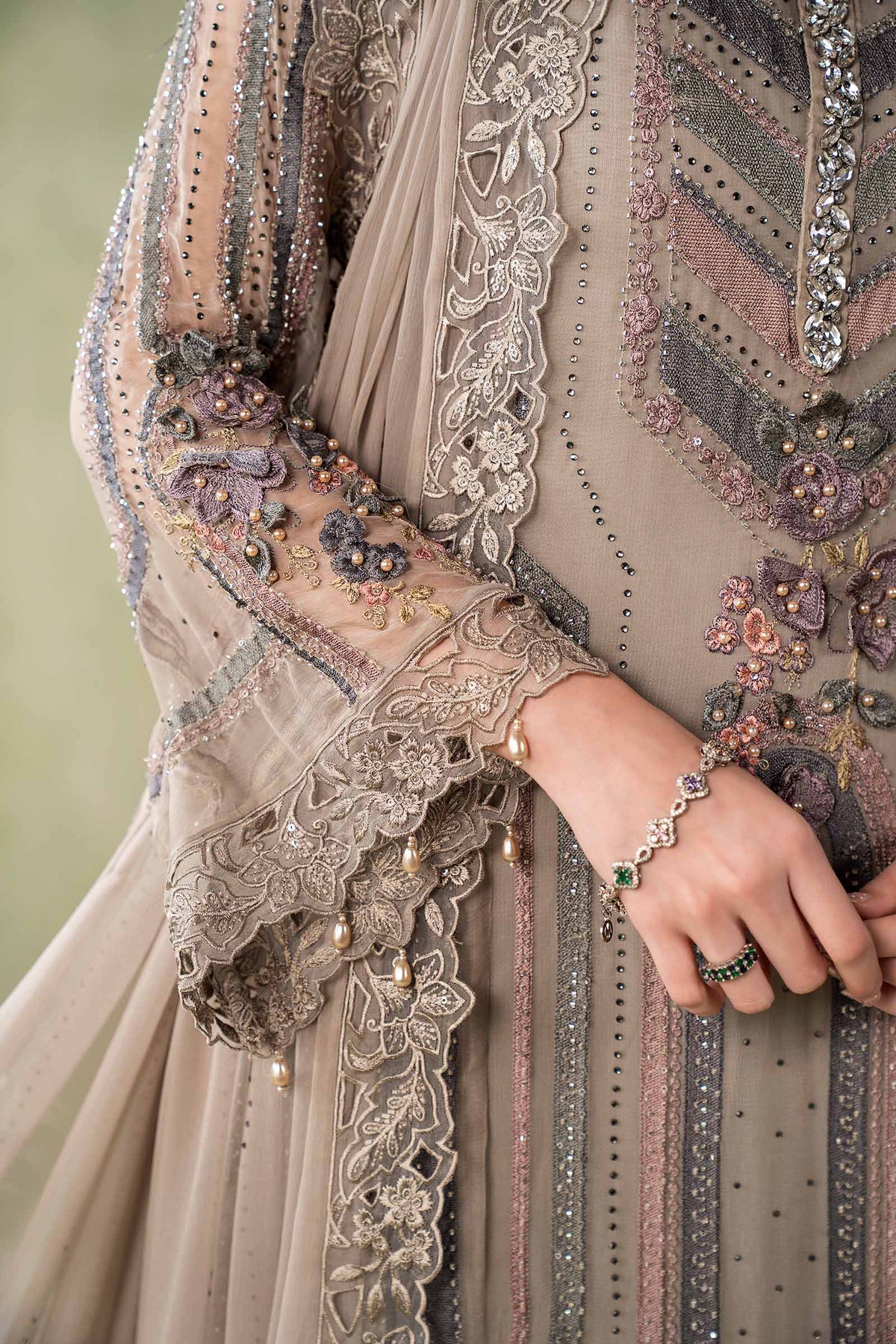 3 Piece Embroidered Chiffon Suit