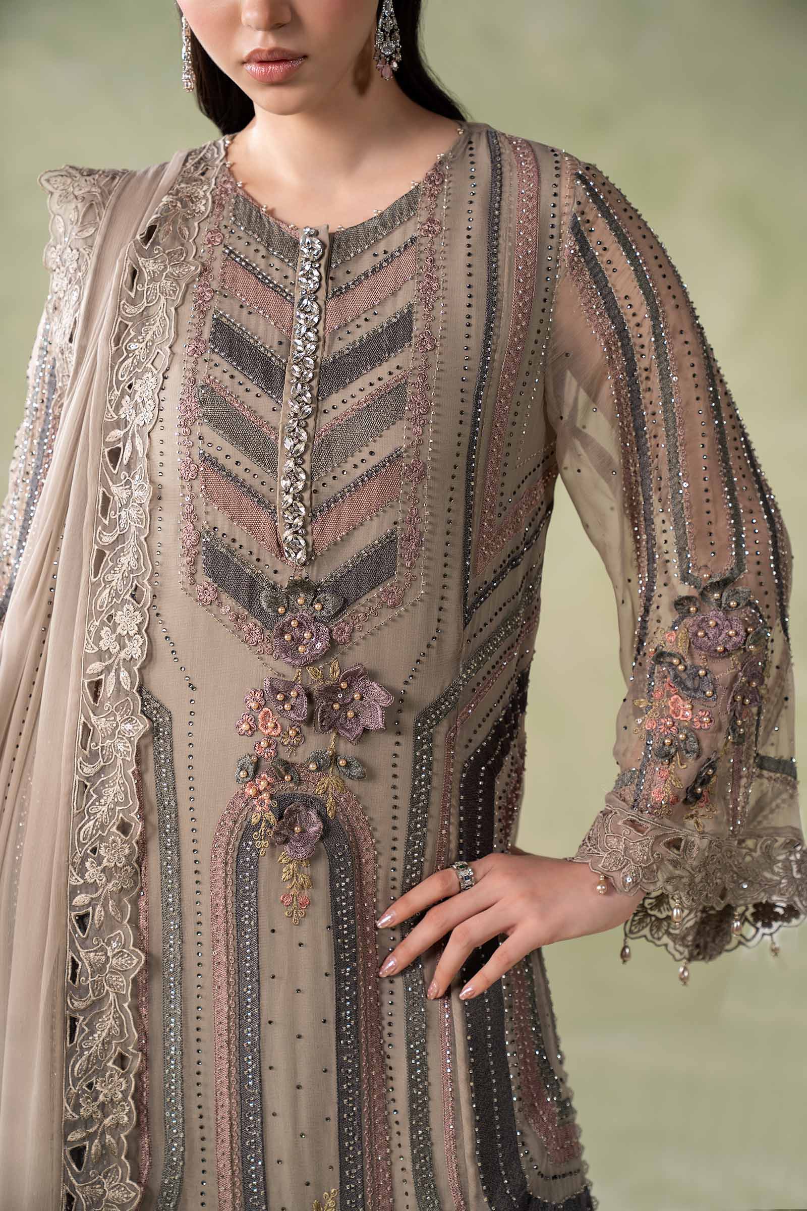 3 Piece Embroidered Chiffon Suit