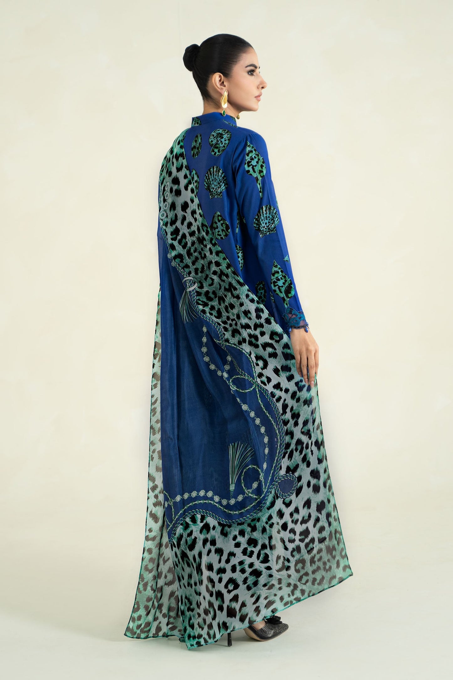 3 Piece Printed Linen Suit | MPS-2410-A