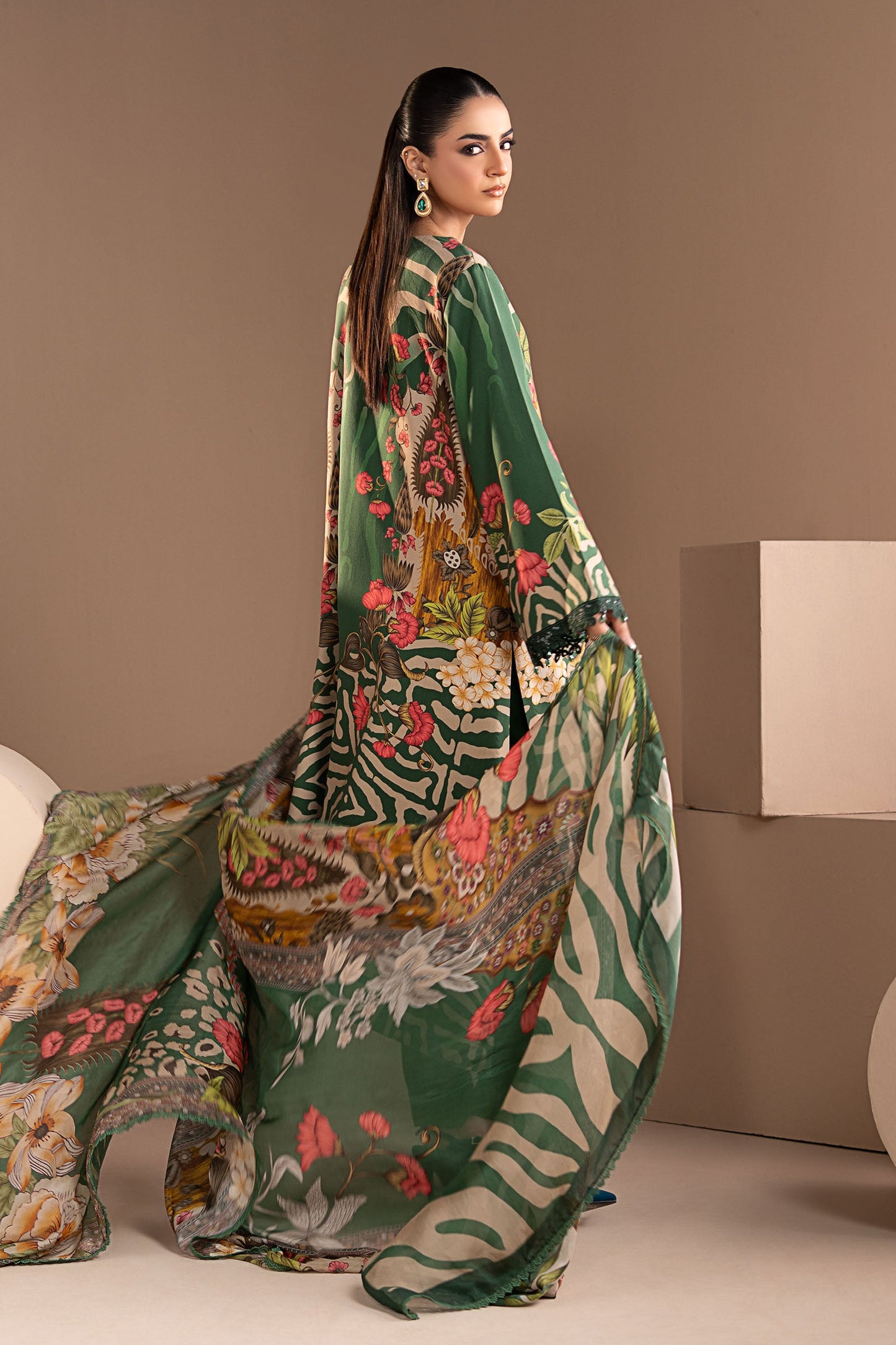 3 Piece Embroidered Linen Suit