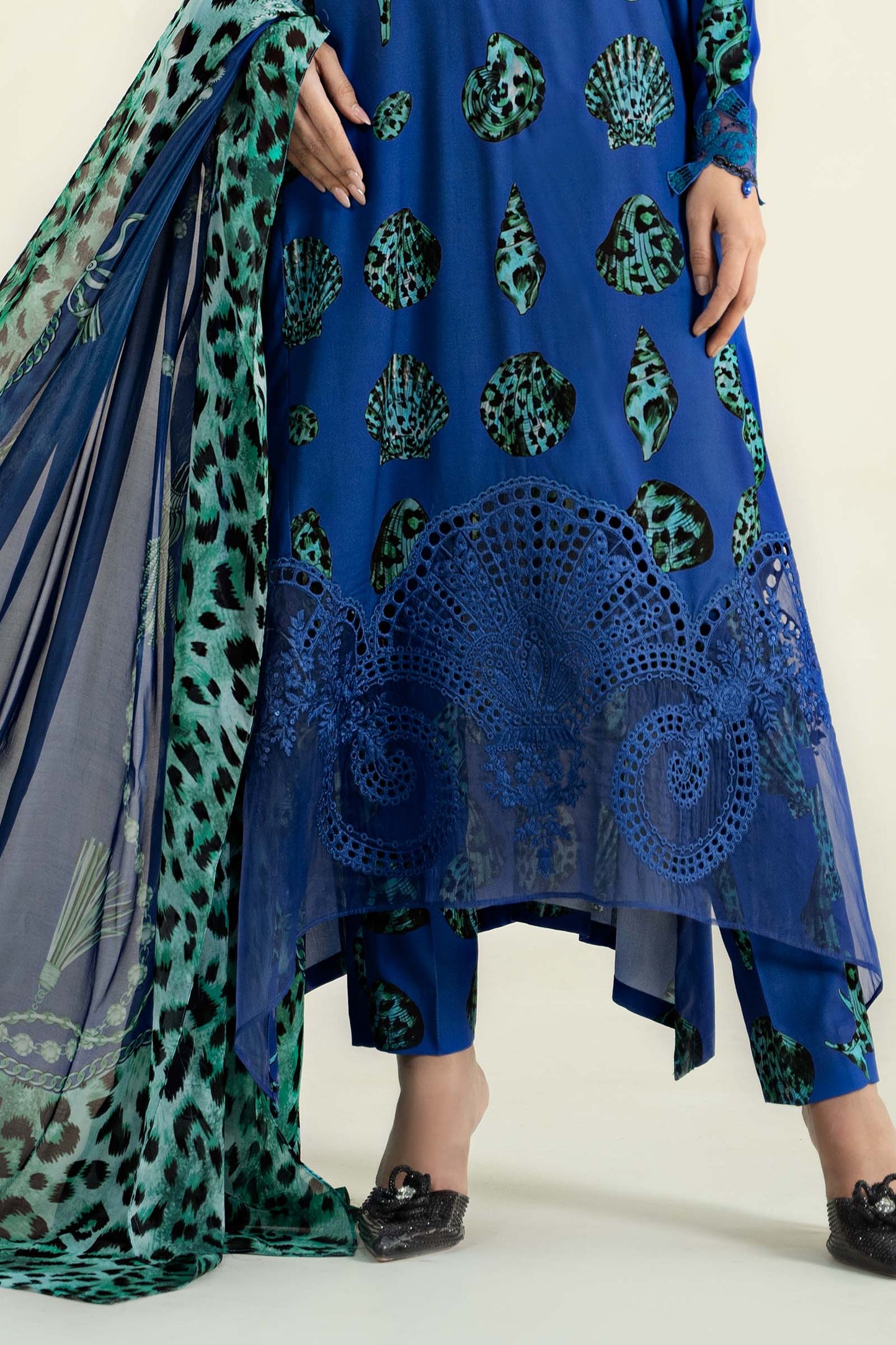 3 Piece Printed Linen Suit | MPS-2410-A