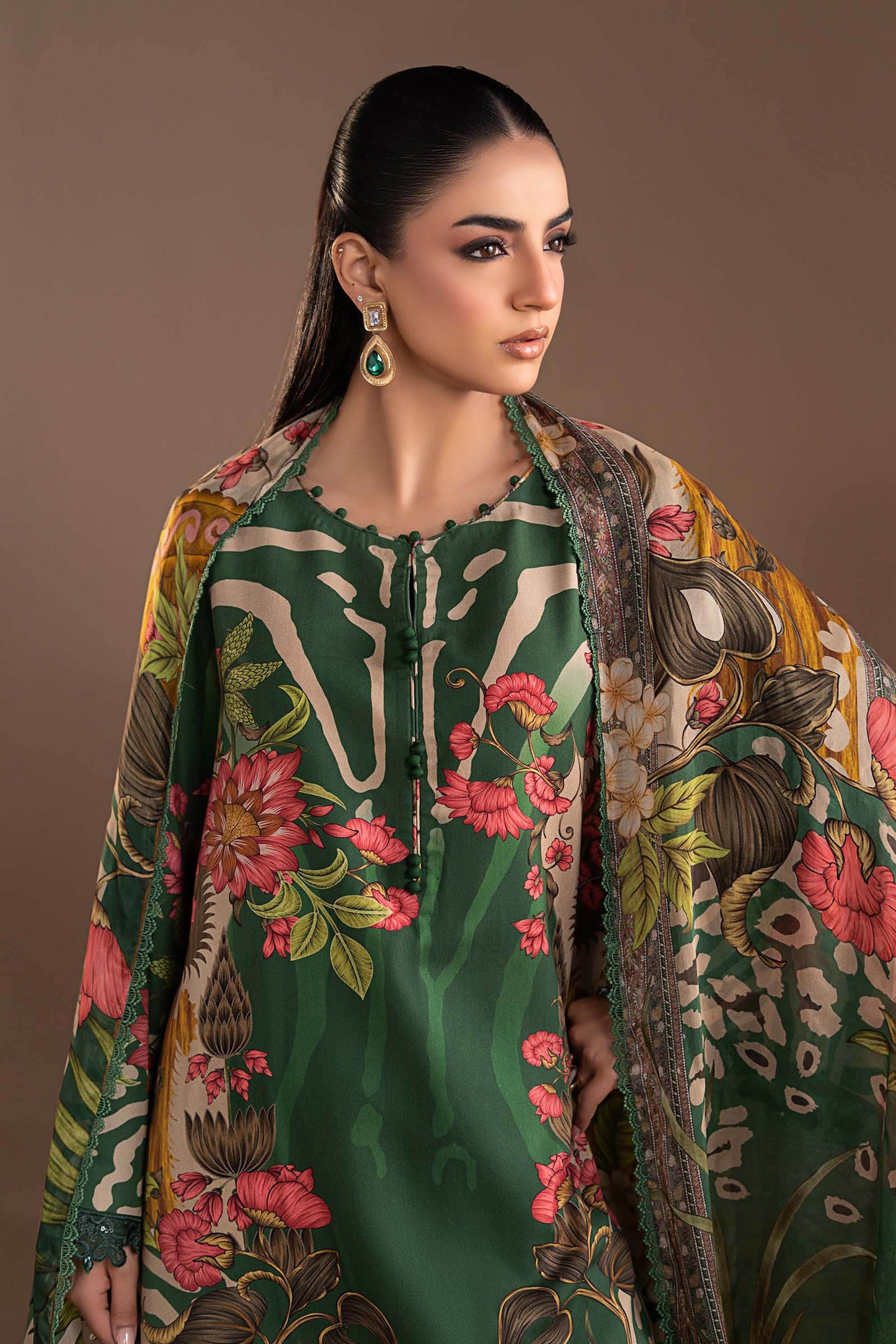 3 Piece Embroidered Linen Suit