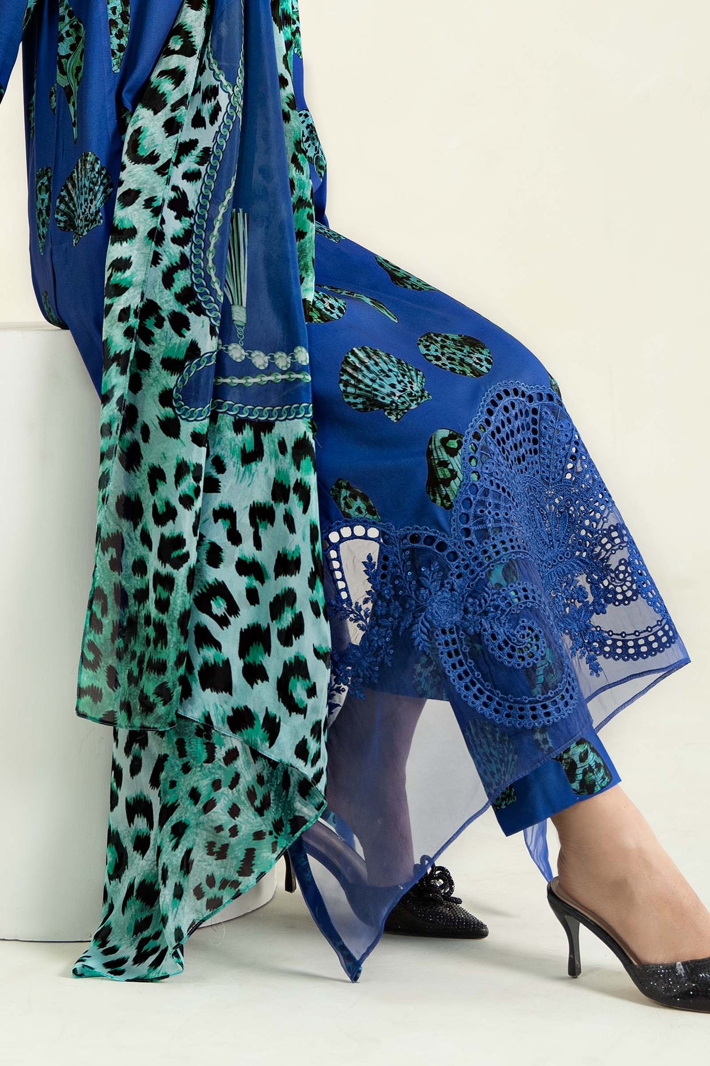 3 Piece Printed Linen Suit | MPS-2410-A