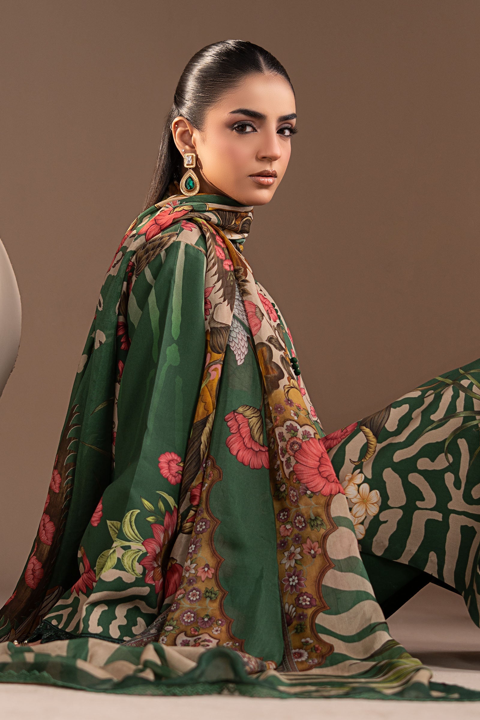 3 Piece Embroidered Linen Suit