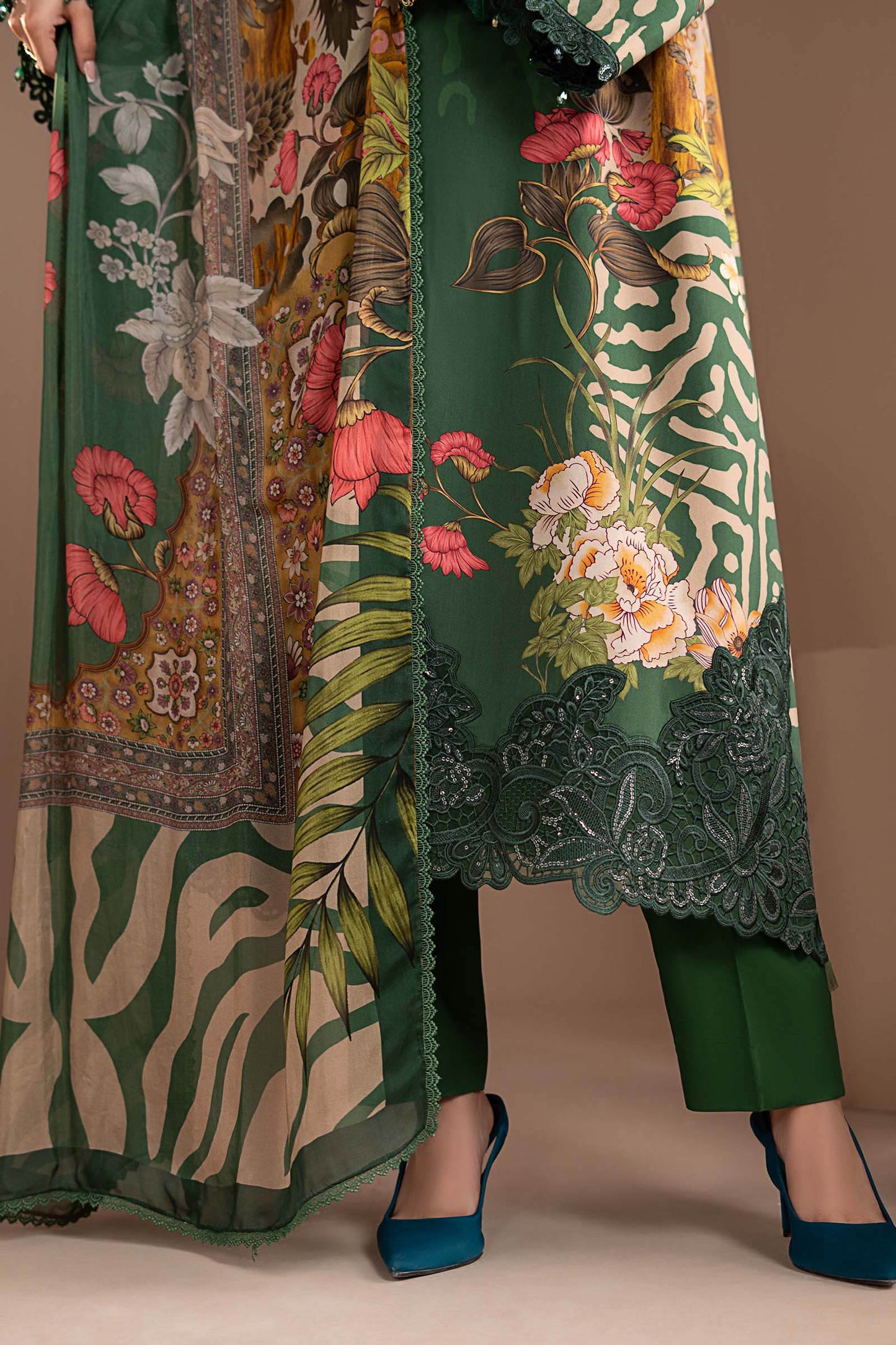 3 Piece Embroidered Linen Suit