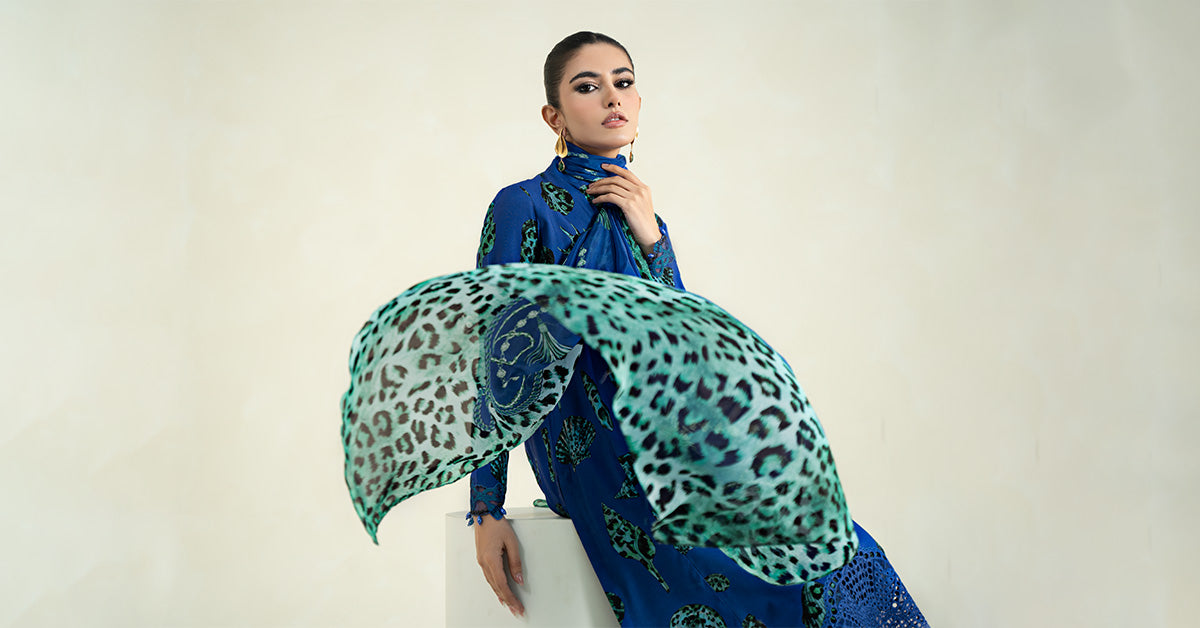 3 Piece Printed Linen Suit | MPS-2410-A