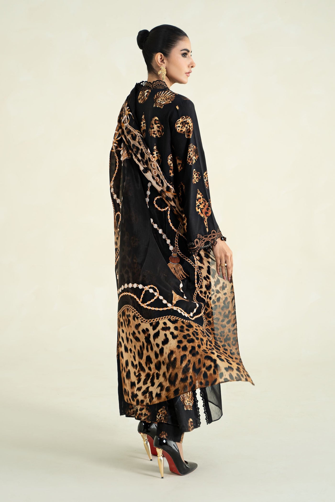 3 Piece Printed Linen Suit | MPS-2410-B