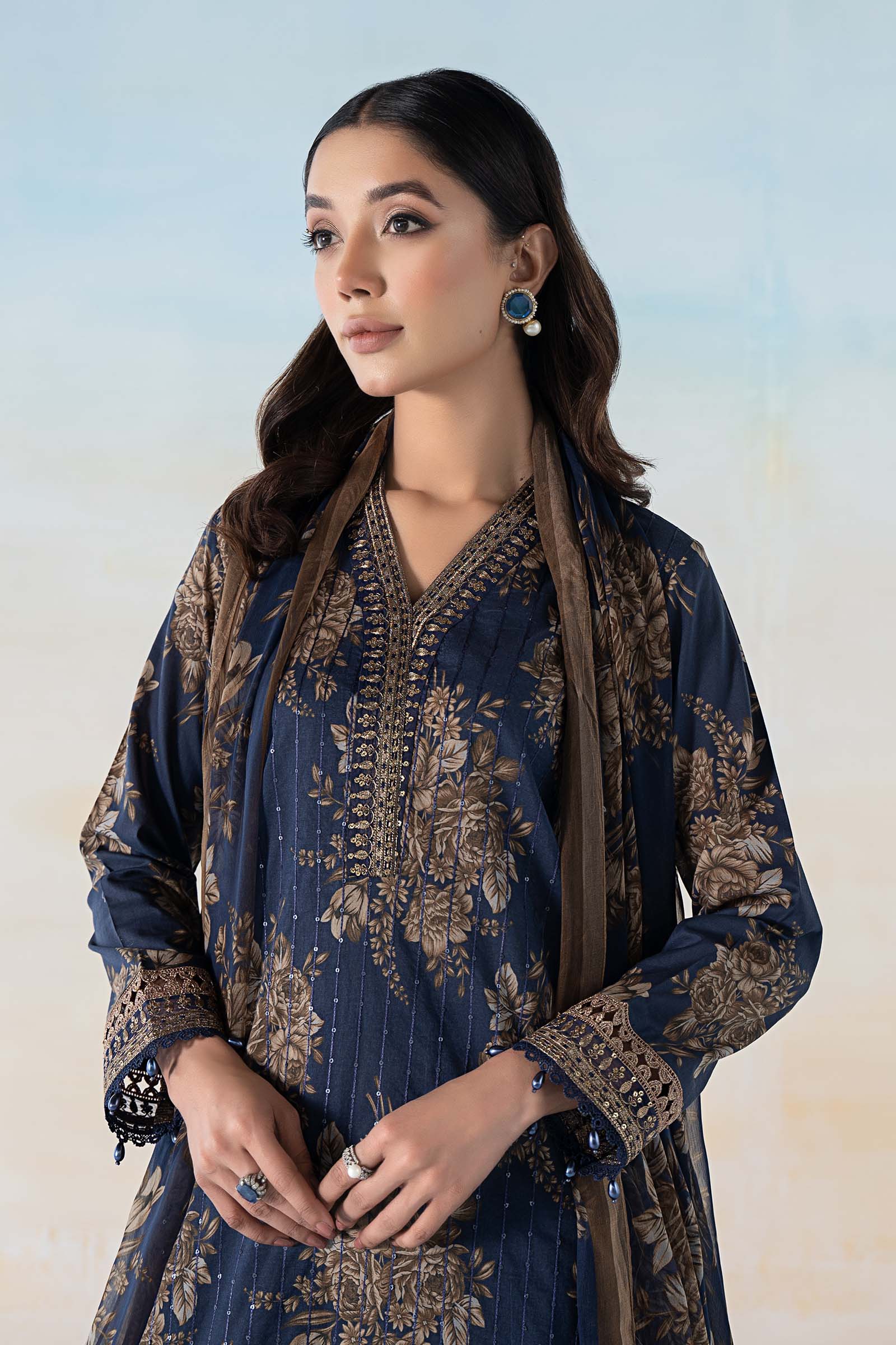 3 PIECE PRINTED LAWN SUIT | MPS-2110-B