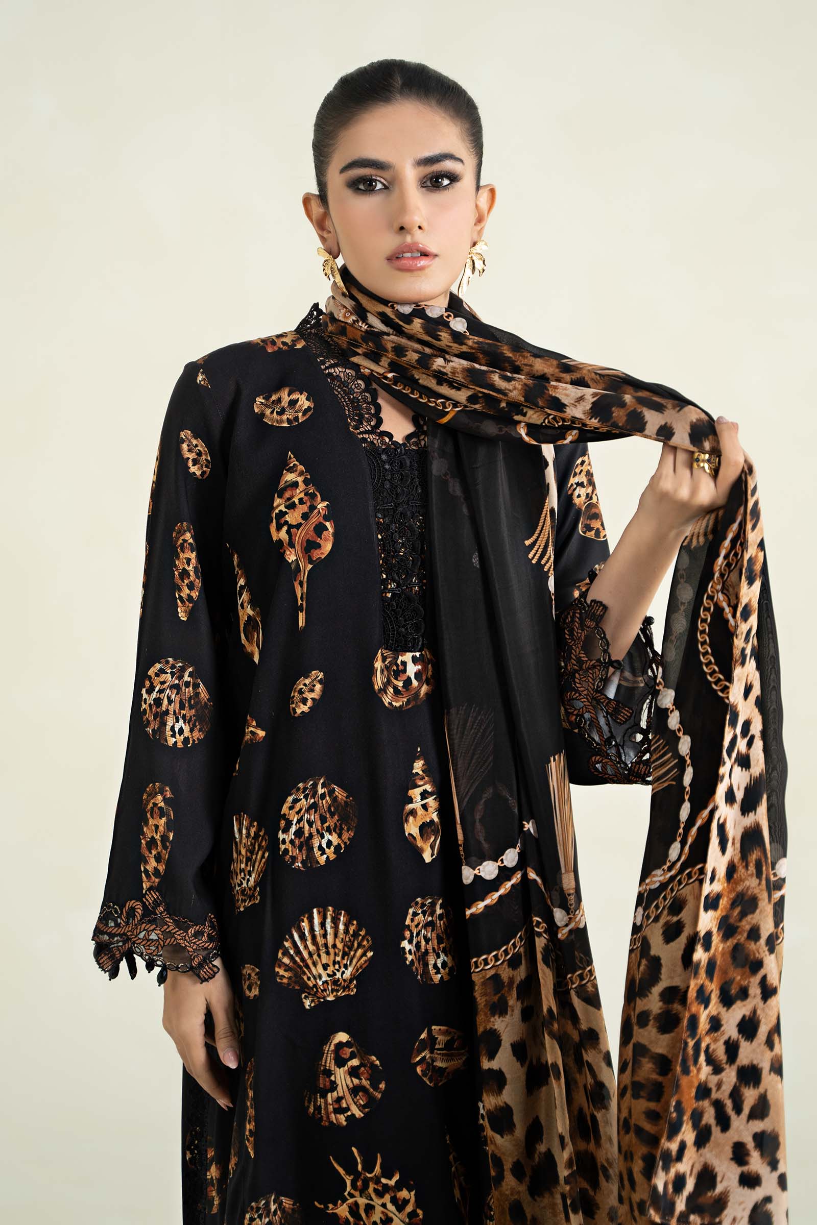3 Piece Printed Linen Suit | MPS-2410-B