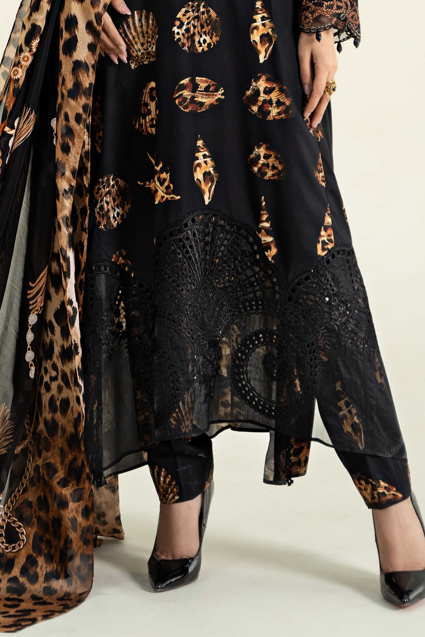 3 Piece Printed Linen Suit | MPS-2410-B