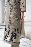 3 Piece Embroidered Paper Cotton Suit | DS-2510-B