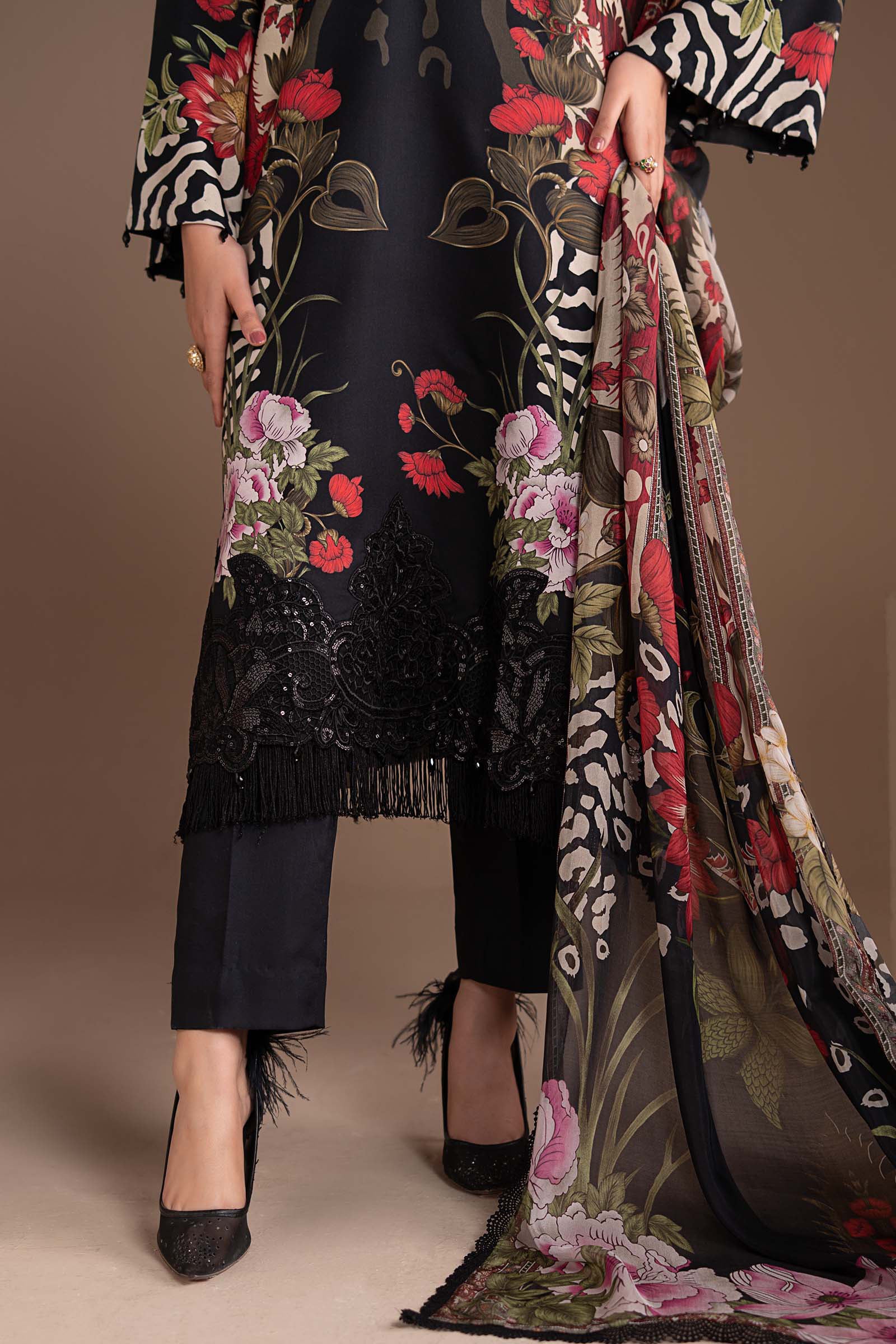 3 Piece Embroidered Linen Suit