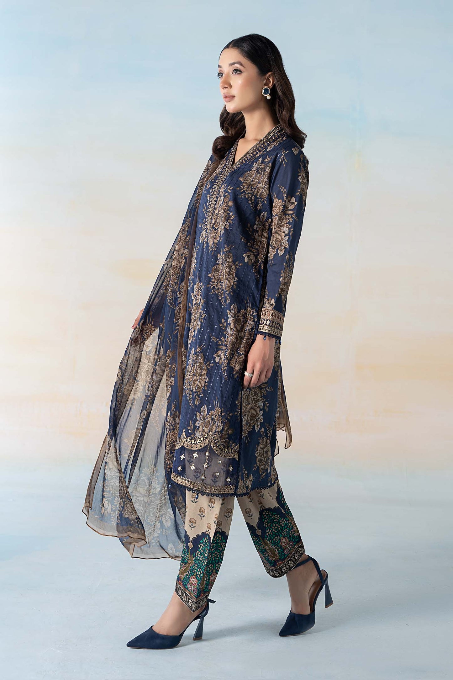 3 PIECE PRINTED LAWN SUIT | MPS-2110-B