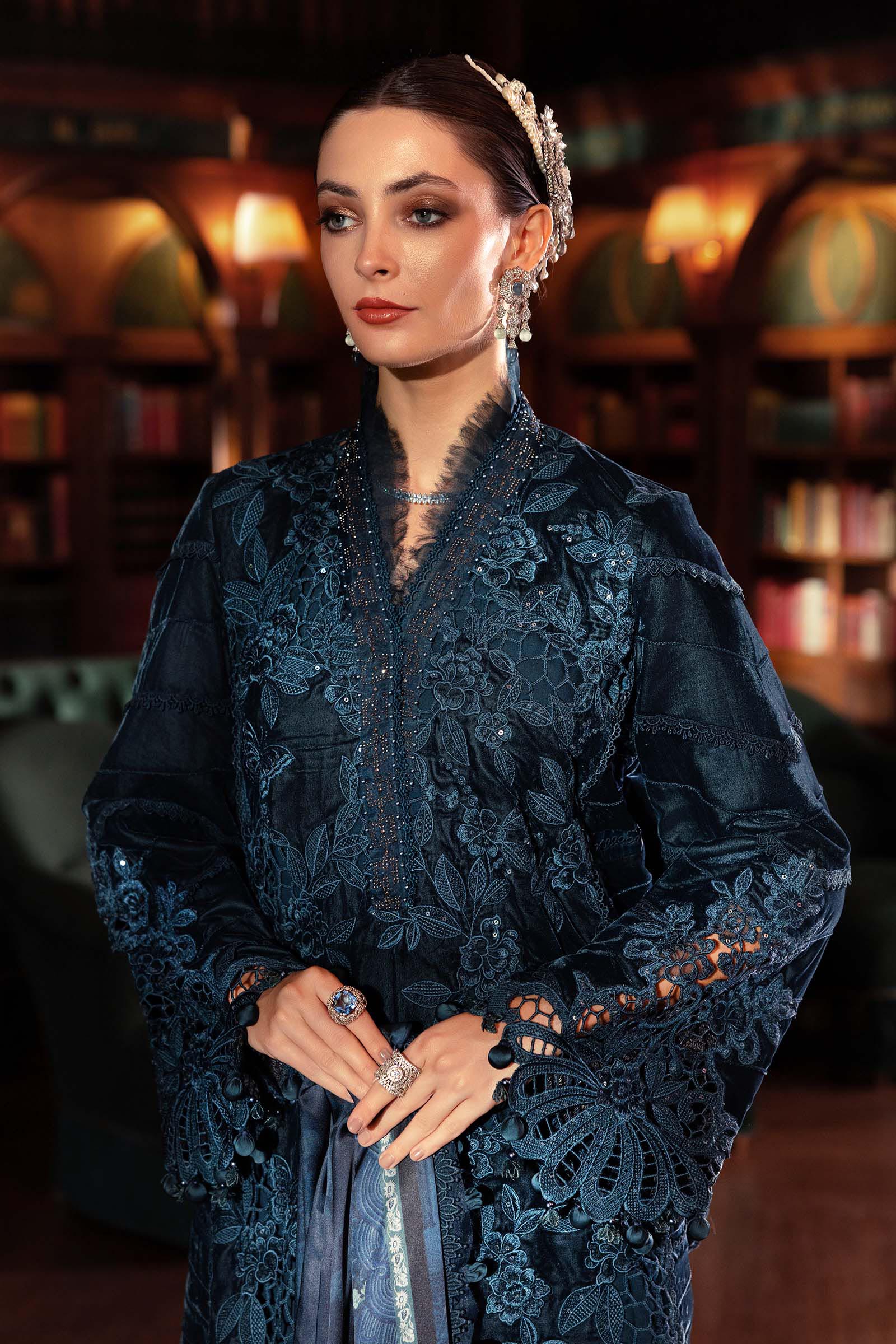 3 Piece Unstitched Embroidered Velvet Suit