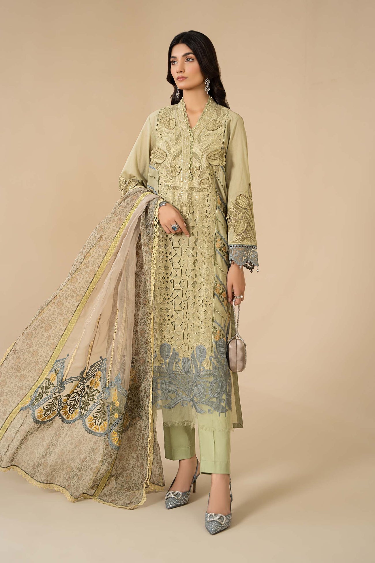 3 Piece Embroidered Lawn Suit | ELS-24-10