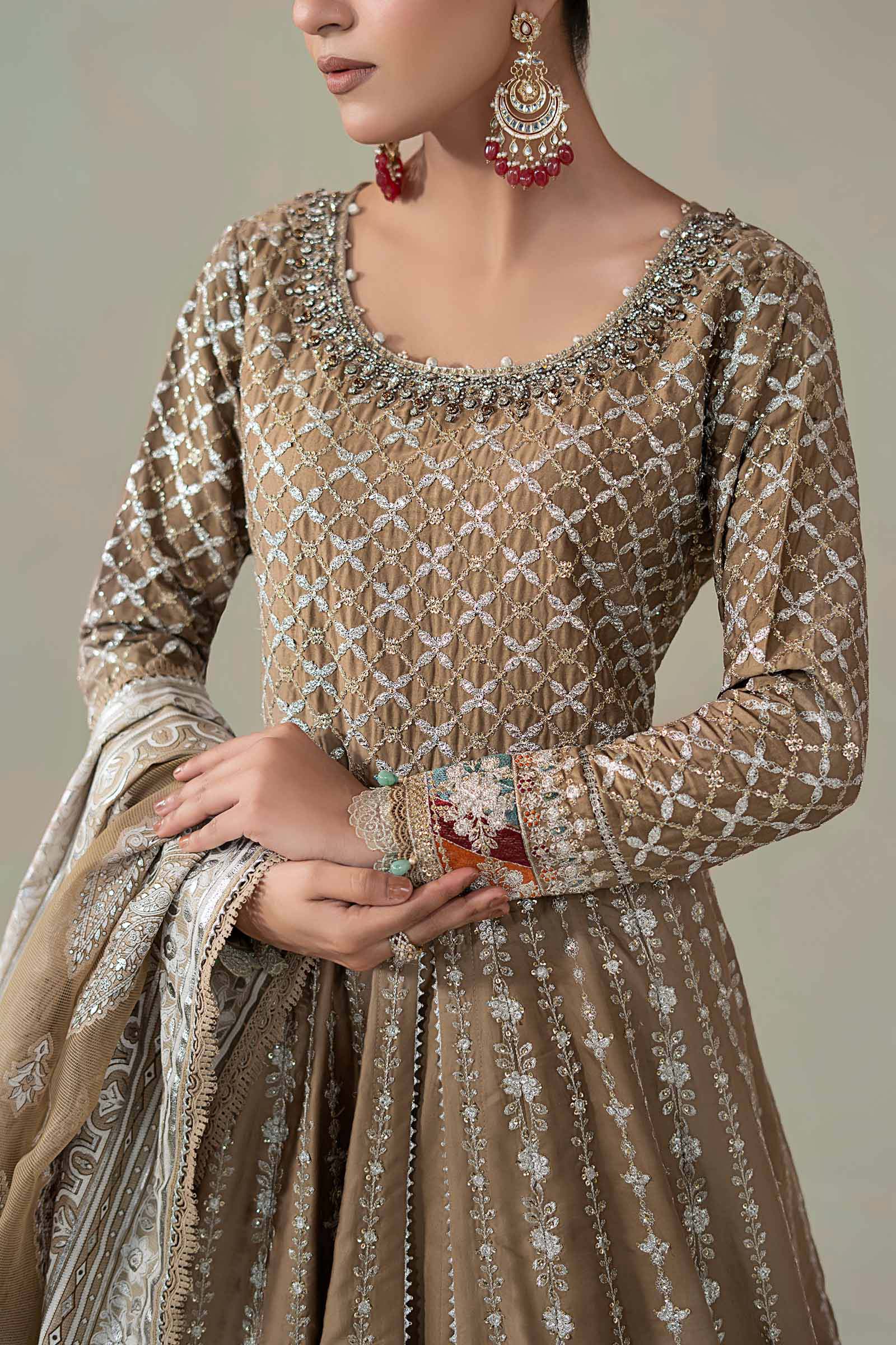 3 Piece Embroidered Cotton Satin Suit | CSS-810