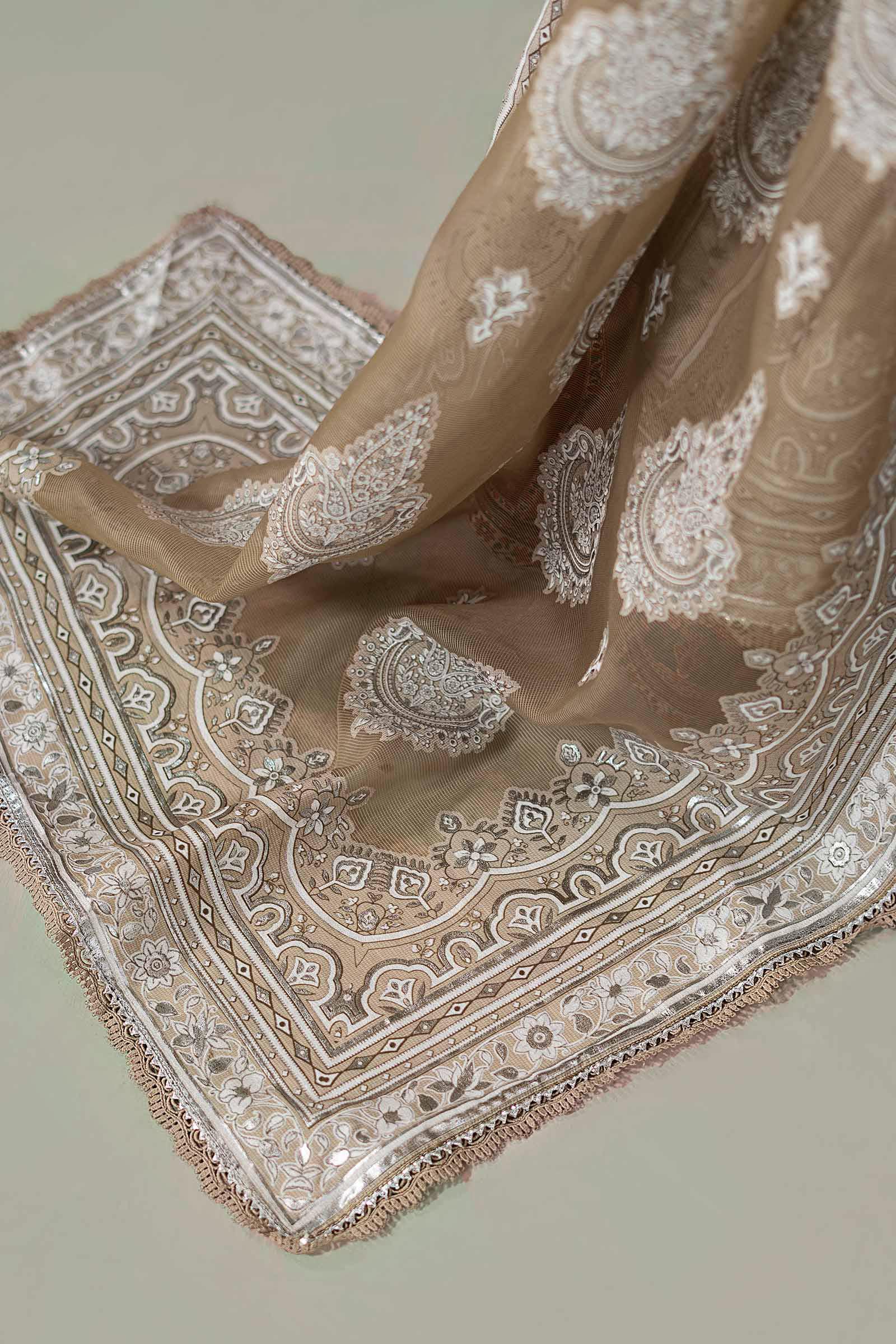 3 Piece Embroidered Cotton Satin Suit | CSS-810