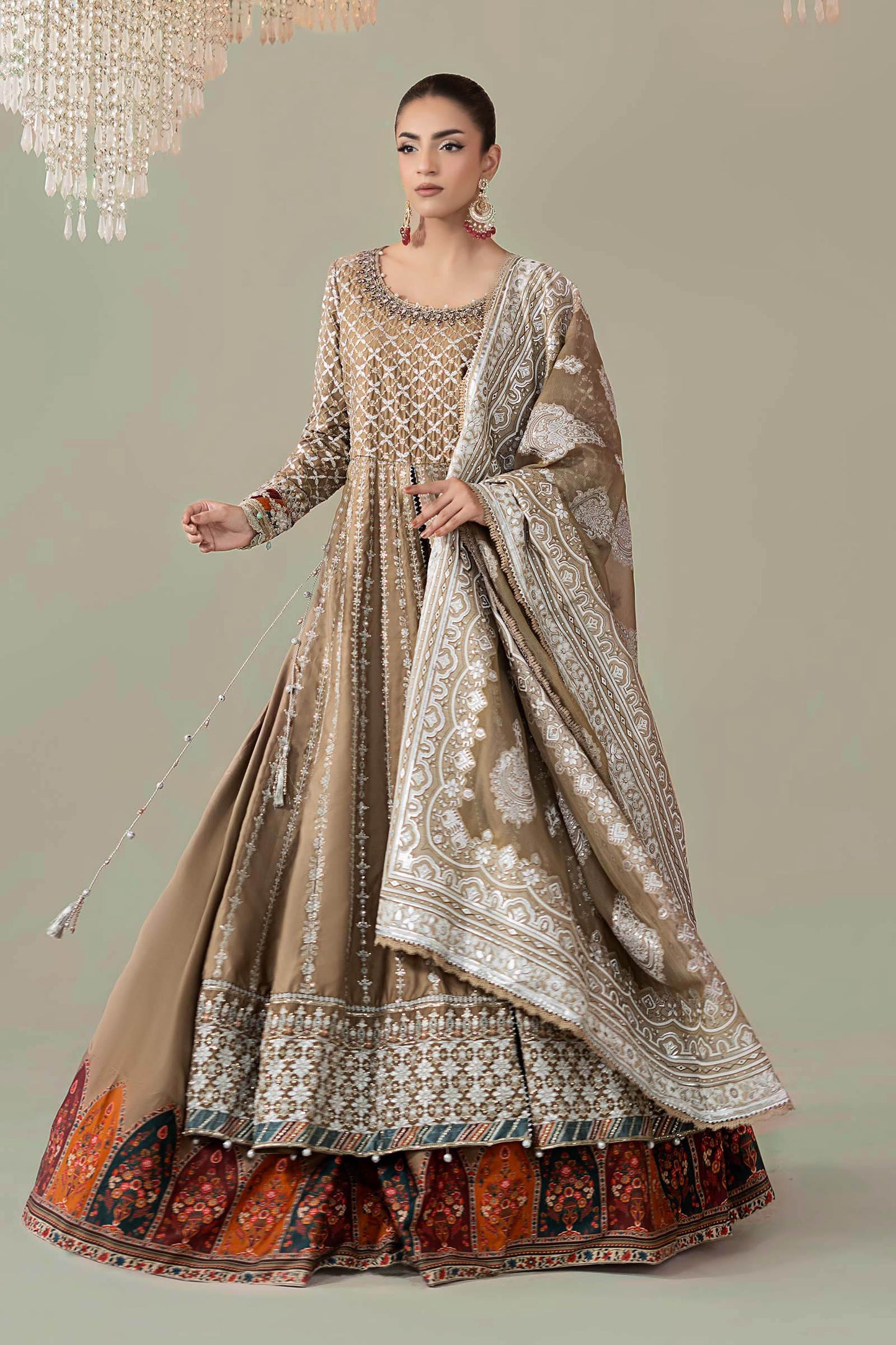 3 Piece Embroidered Cotton Satin Suit | CSS-810