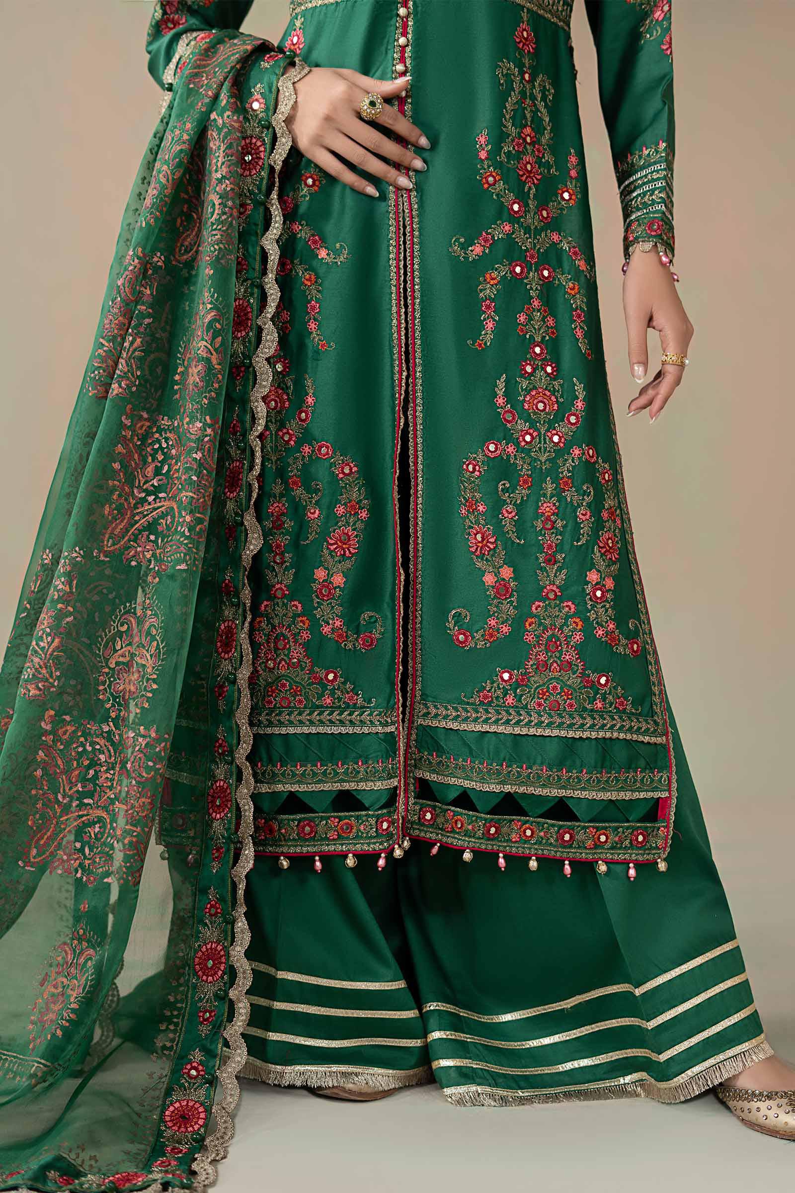 3 Piece Embroidered Cotton Satin Suit | CSS-811