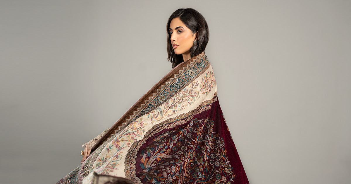 3 Piece Embroidered Linen Suit | DLS-1211