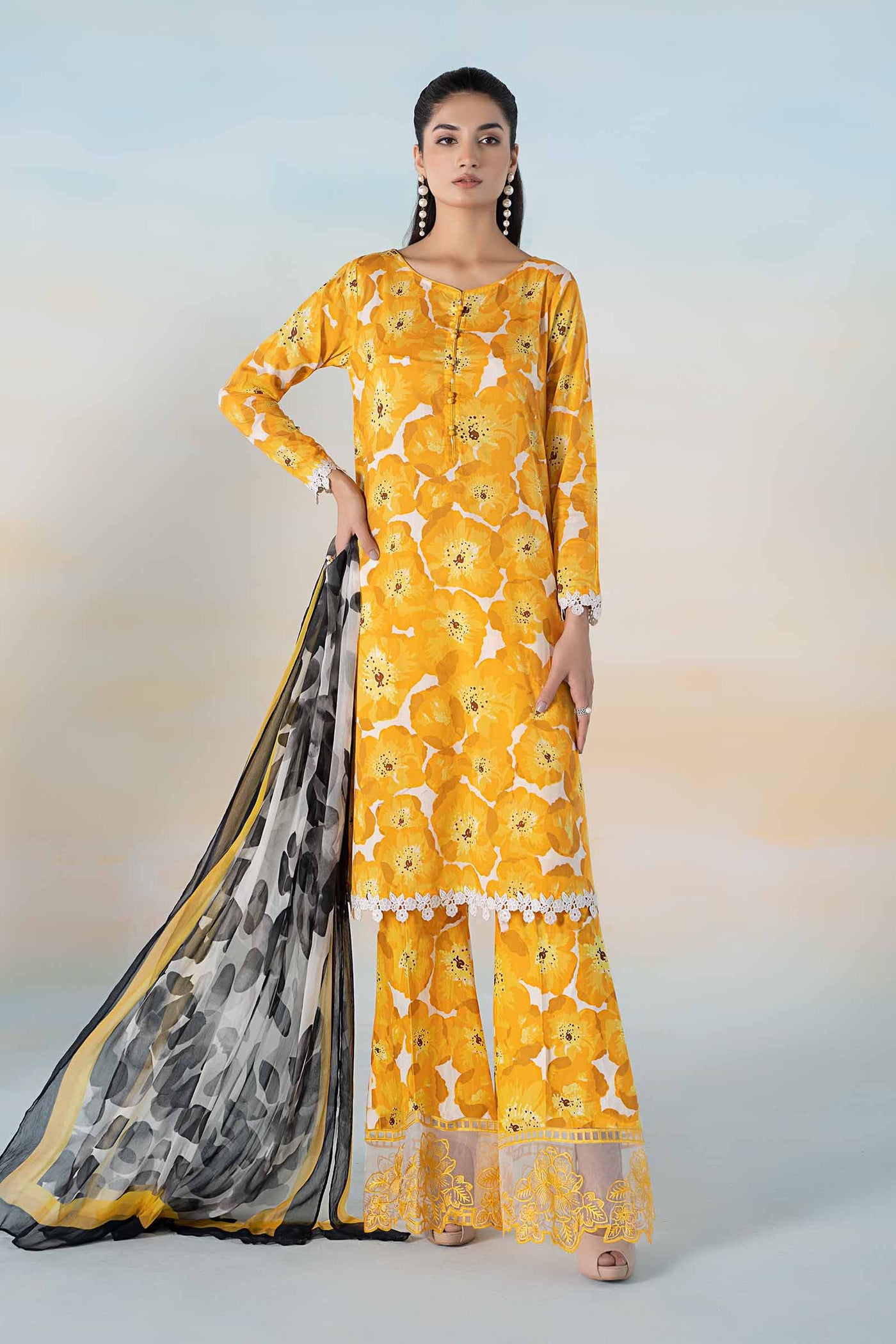 3 PIECE PRINTED LAWN SUIT | MPS-2112-B