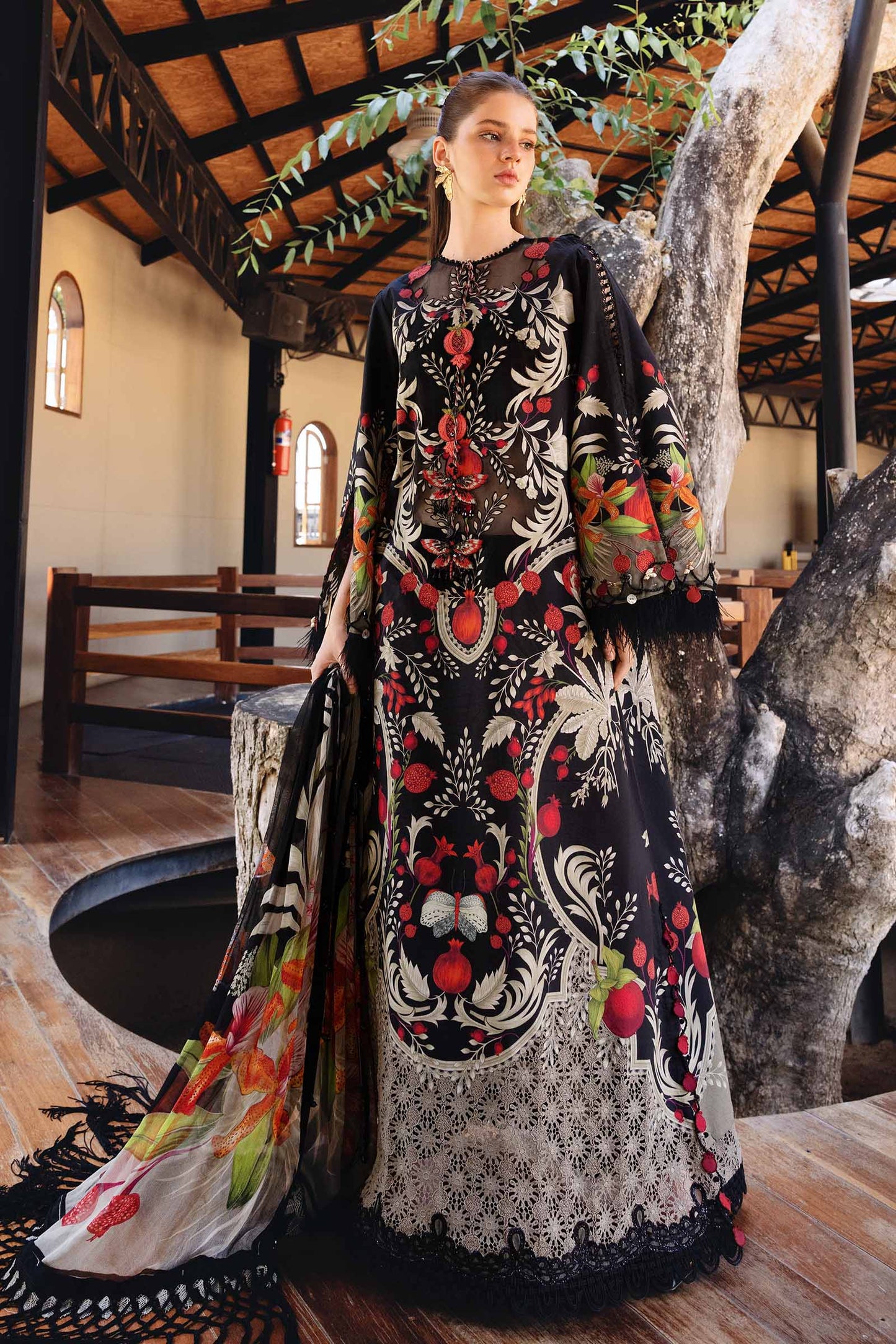 3 Piece Unstitched Embroidered Lawn Suit
