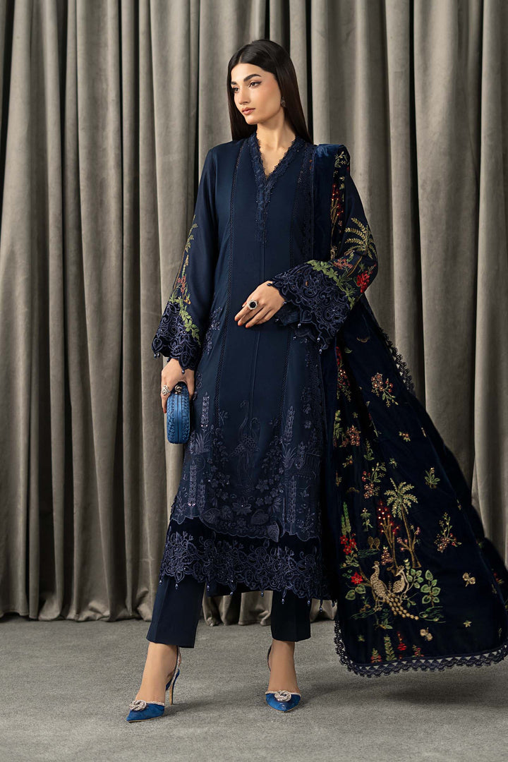 3 Piece Embroidered Twill Linen Suit All Products WLS1312-SML-NBU