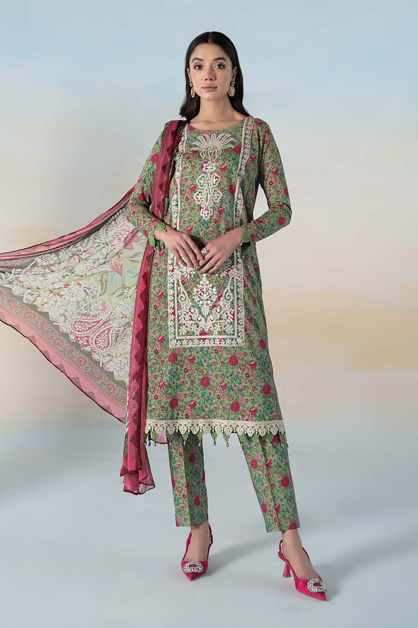 3 PIECE PRINTED LAWN SUIT | MPS-2113-B