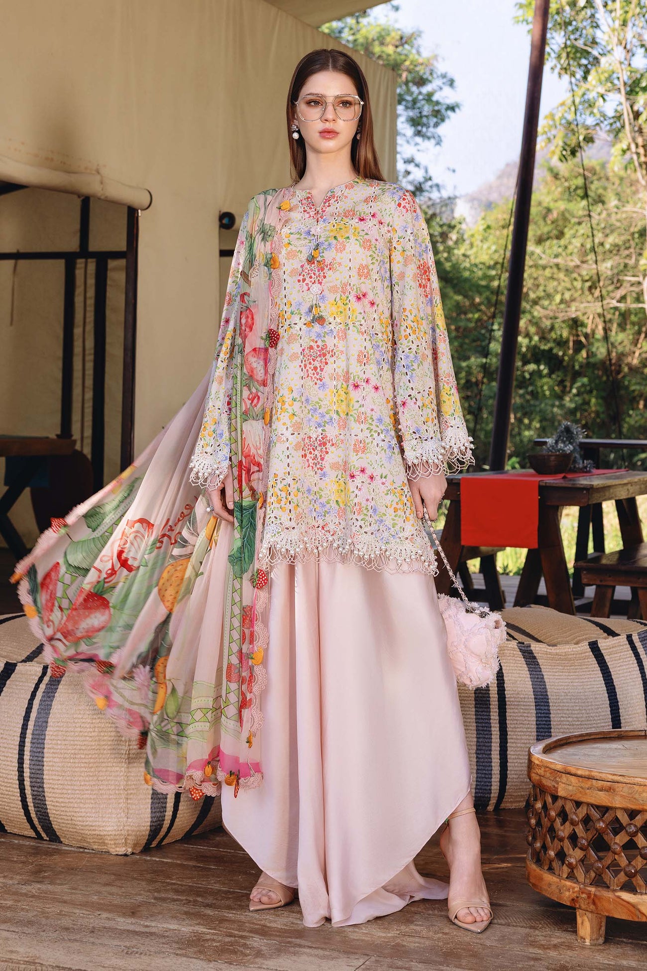 3 Piece Unstitched Embroidered Lawn Suit