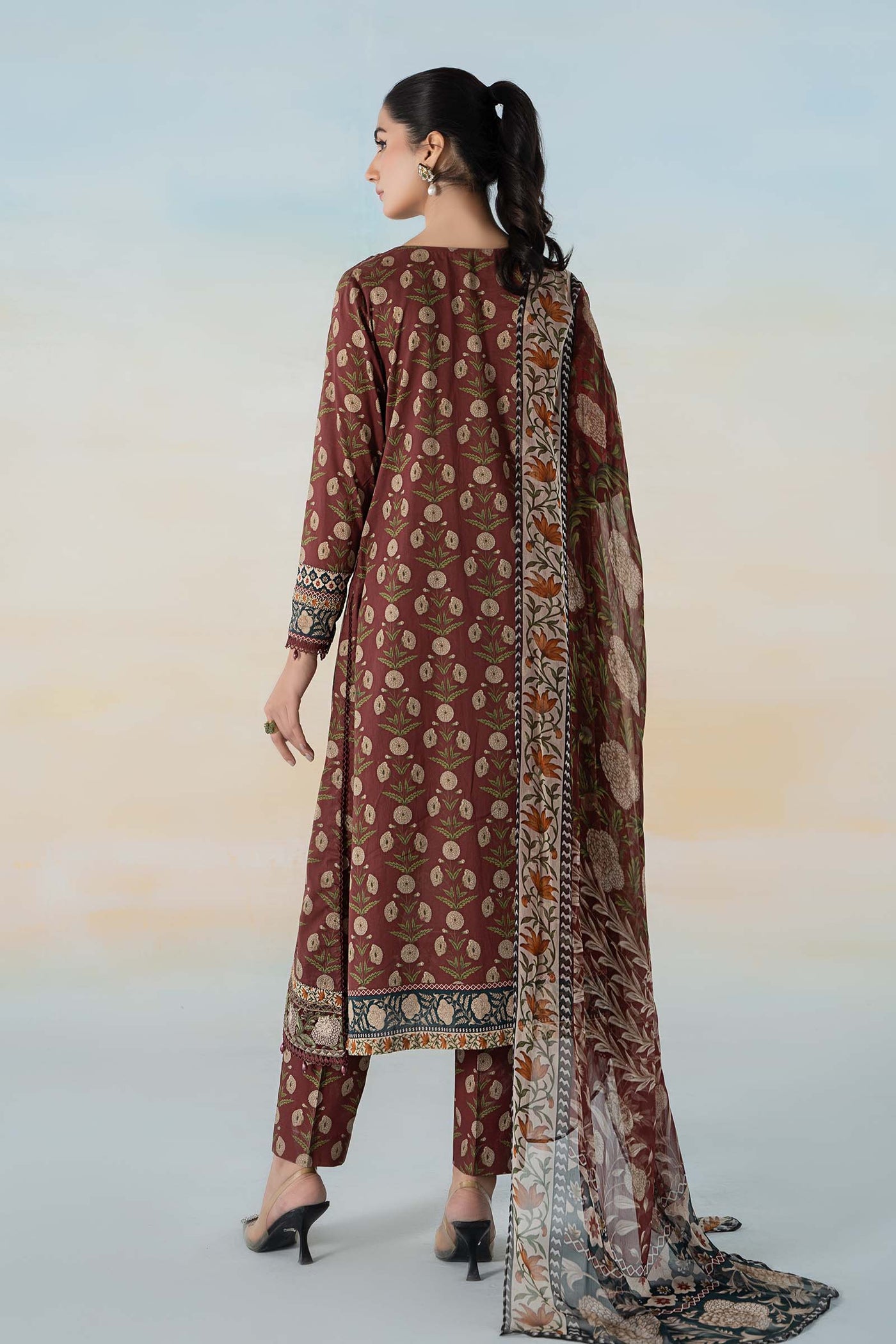 3 PIECE PRINTED LAWN SUIT | MPS-2114-B
